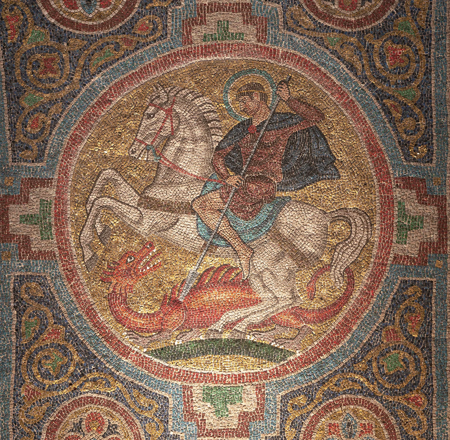Figure 5: A scene of Michael and the dragon (Book of Revelation 12:7) represents the New Church fighting for truth and against falsity.
