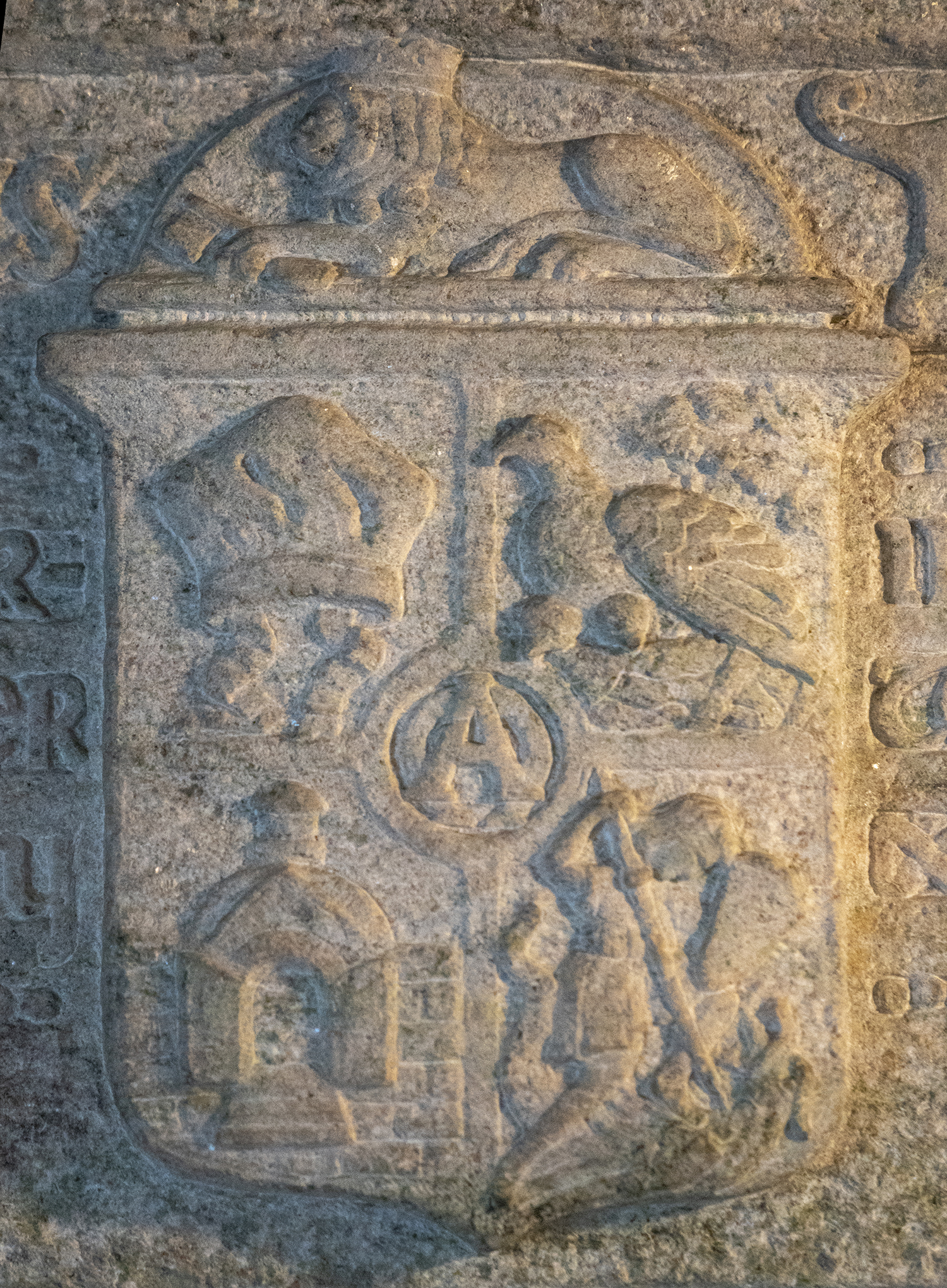 Figure 10: The family chapel on Glencairn’s fifth floor features a version of the Academy seal carved in stone above the entrance doorway.