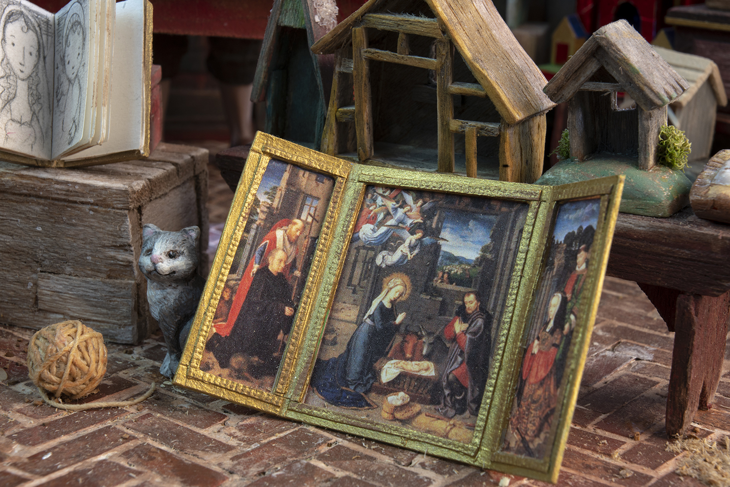 Figure 9: On the floor is a Nativity triptych by Gerard David (ca. 1460-1523), an Early Netherlandish painter.
