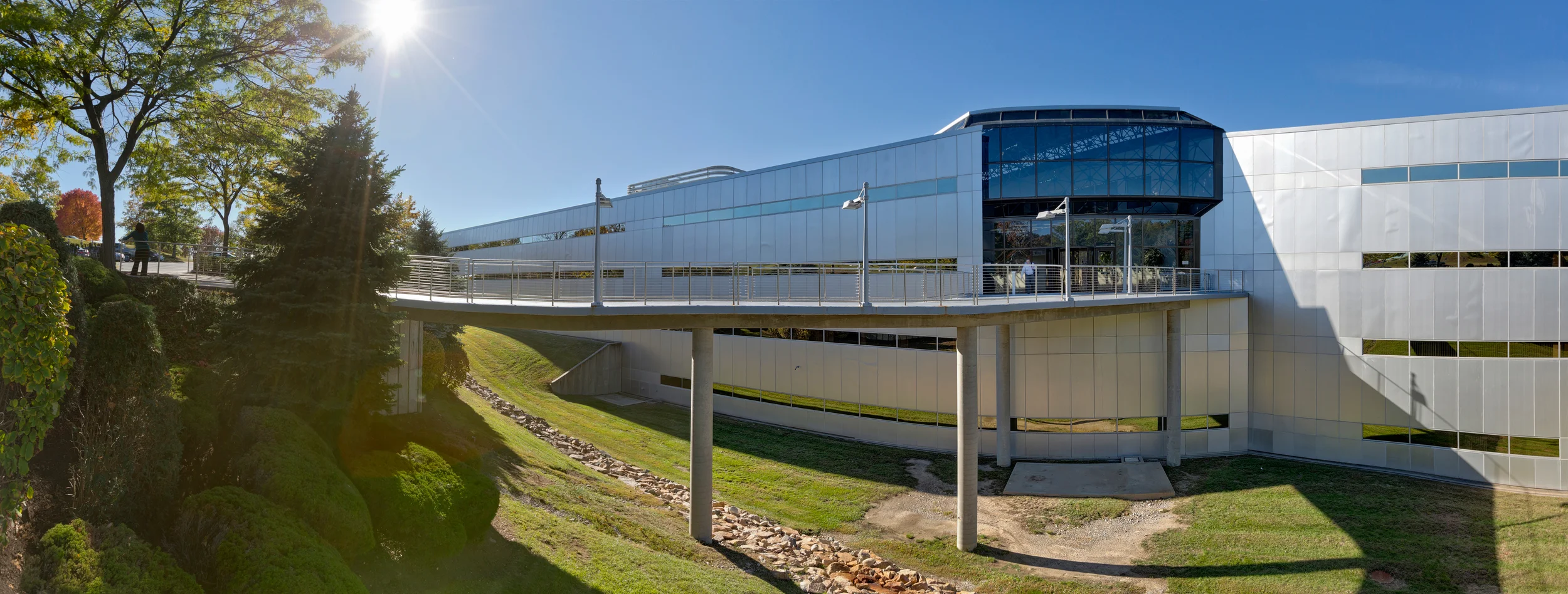 Pedestrian Bridge and Employee Entrance