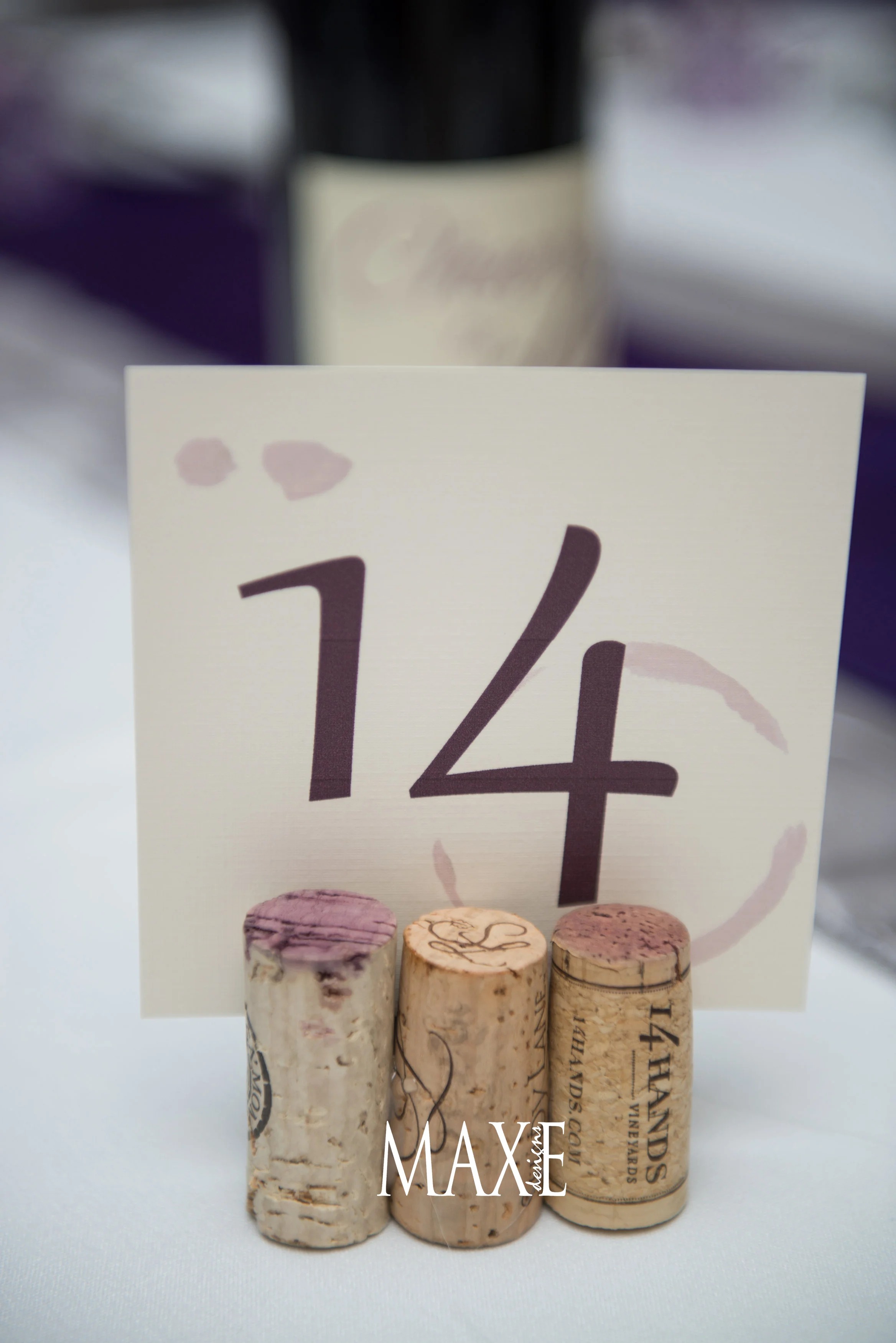 An quick wine stain watercolor did the trick for Samantha & Nick's style!