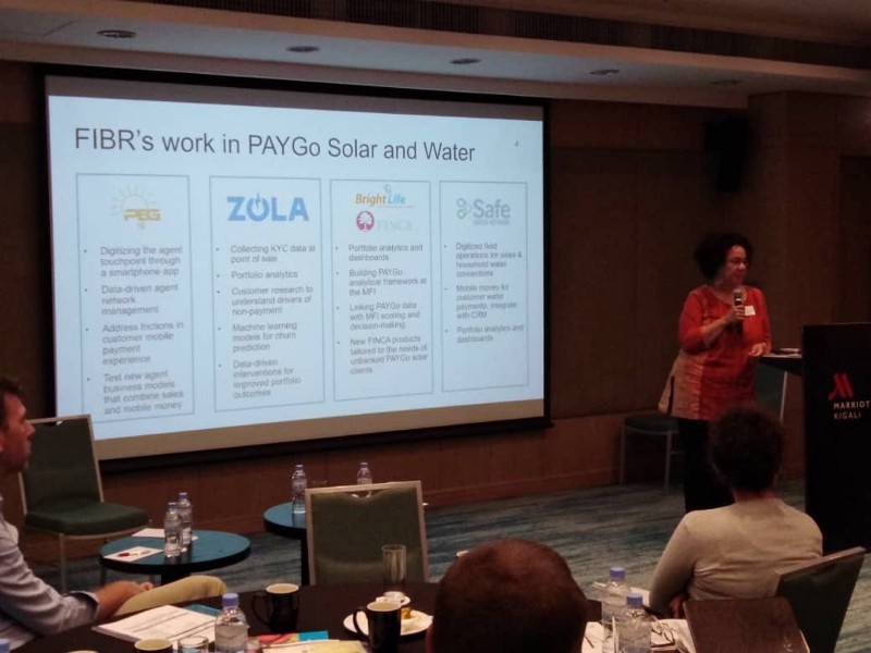 FIBR Project director presenting FIBR’s portfolio of PAYGo partners