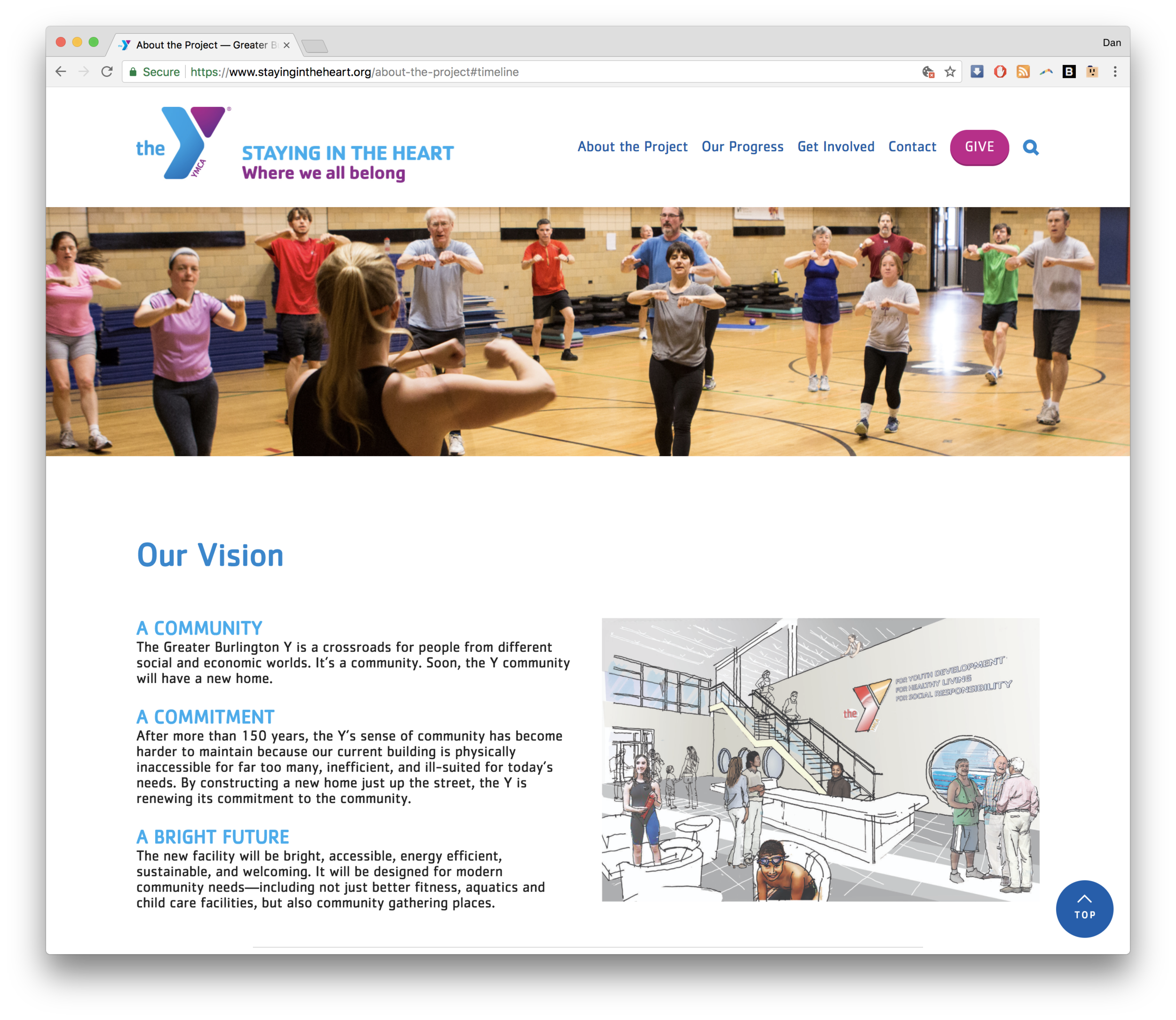 GBYMCA Capital Campaign Screenshot