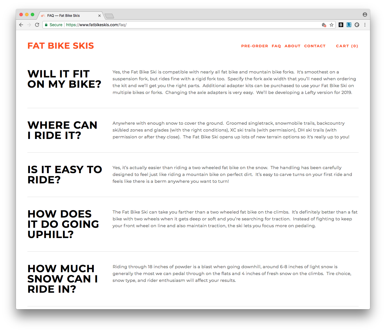 Fat Bike Skis FAQ Screenshot