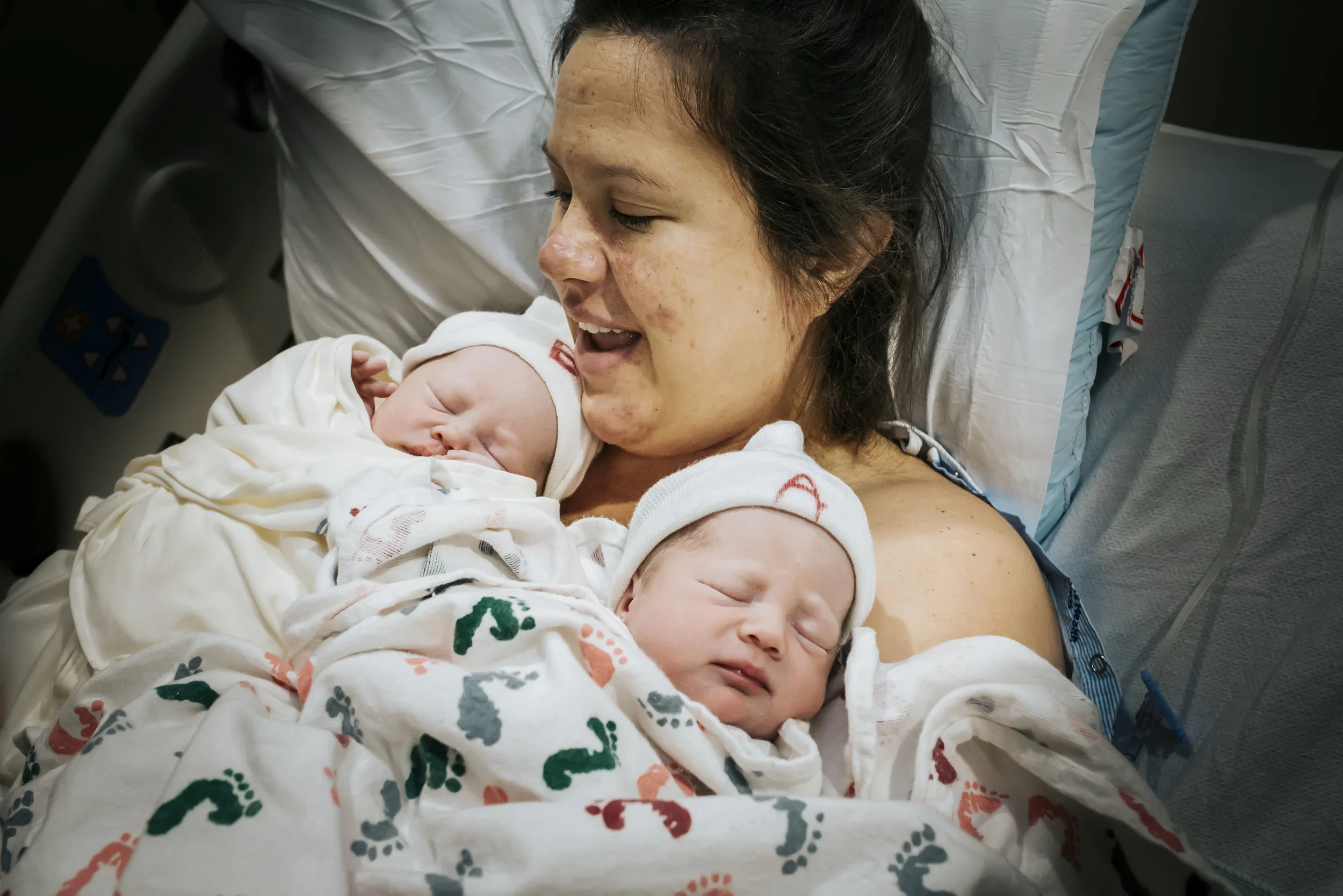 momma with her twins in fort worth