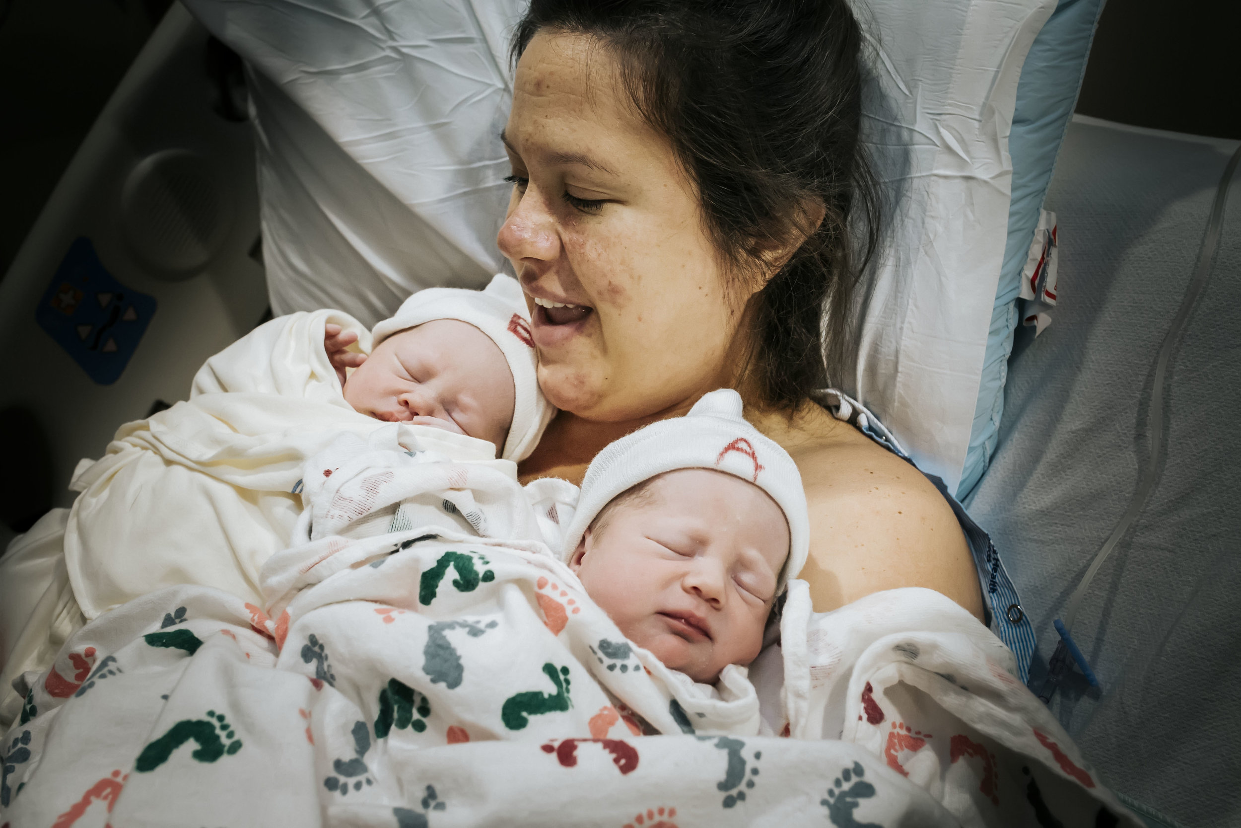 momma with her twins in fort worth