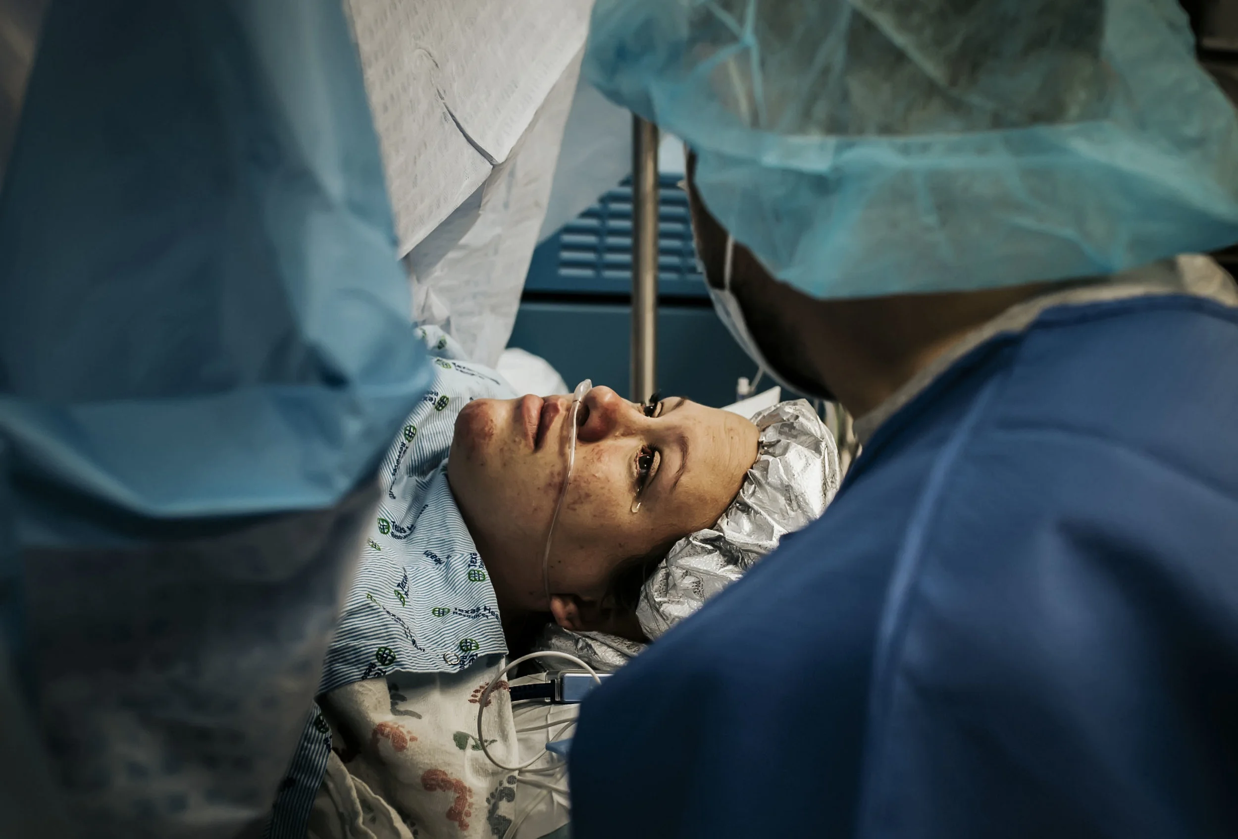 waiting to meet her baby c-section