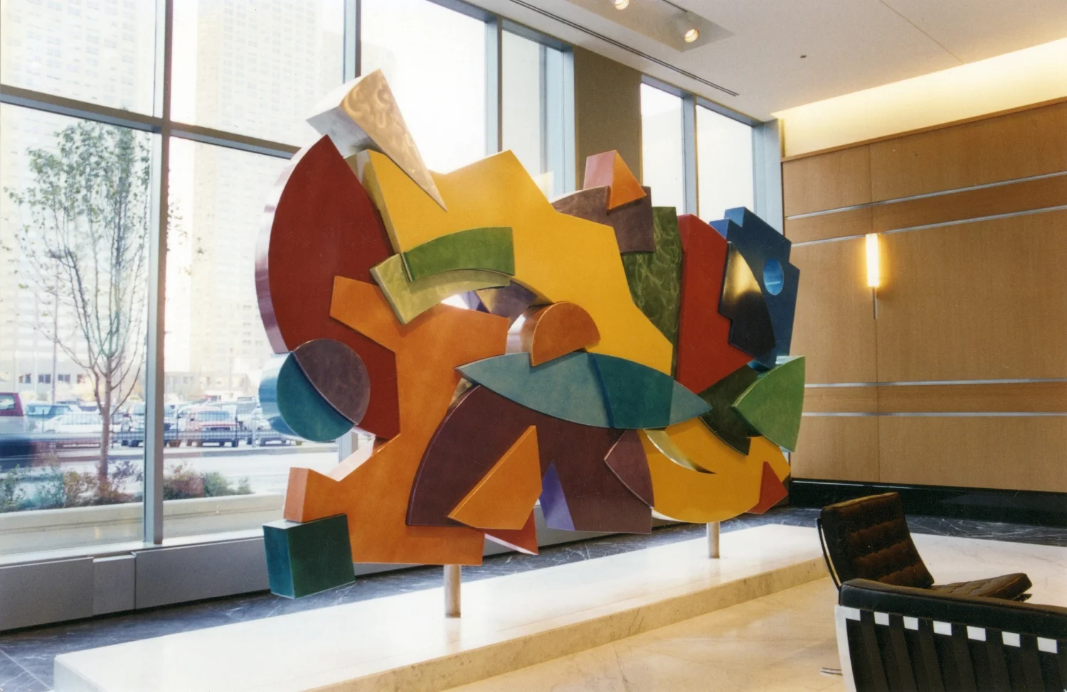 Epistrophy 6' x 14' x 1' aluminum, auto paint, stainless steel Washington & Clinton, Chicago, IL