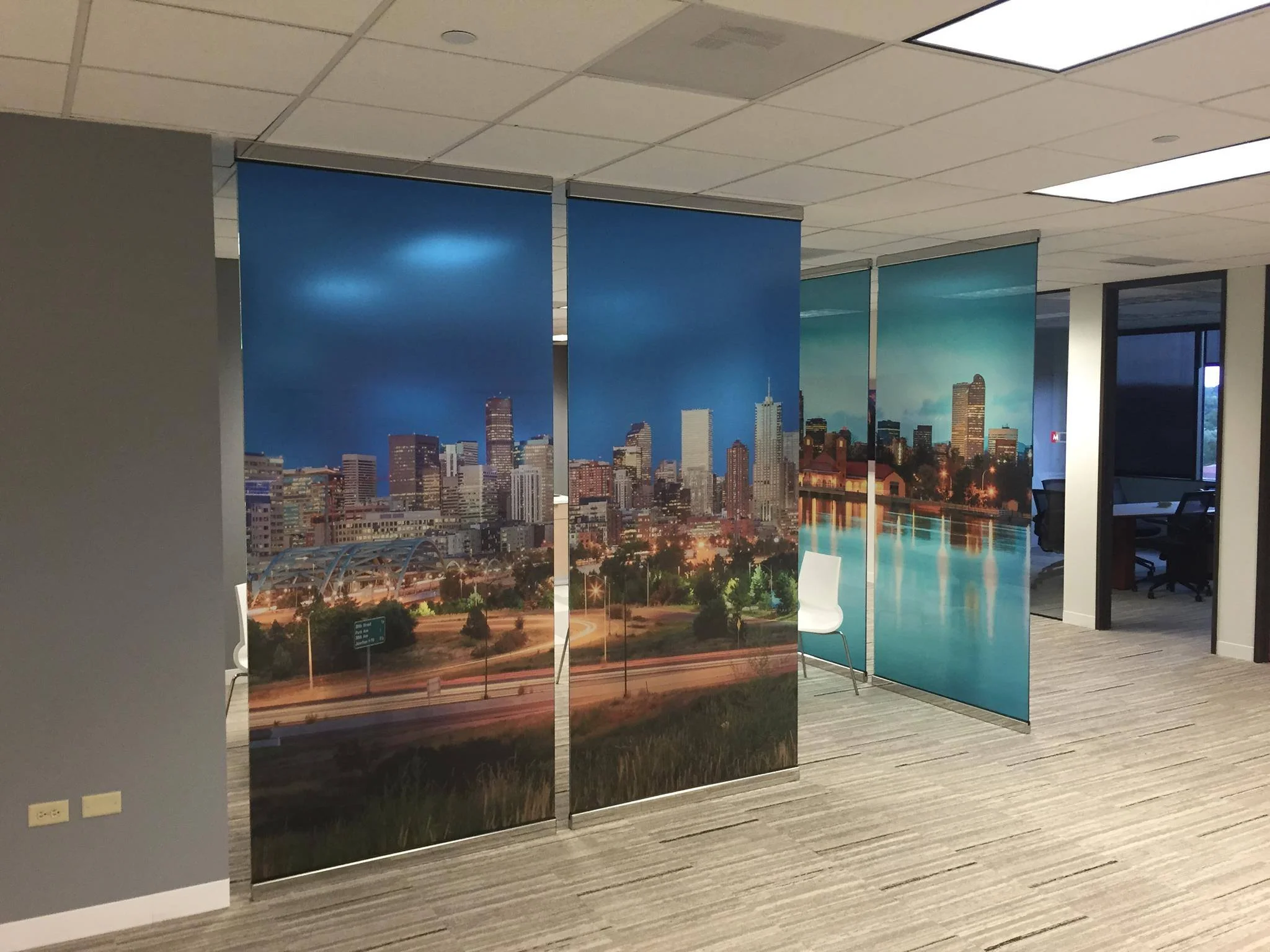 Denver Skyline printed on 3M™ Dusted Crystal