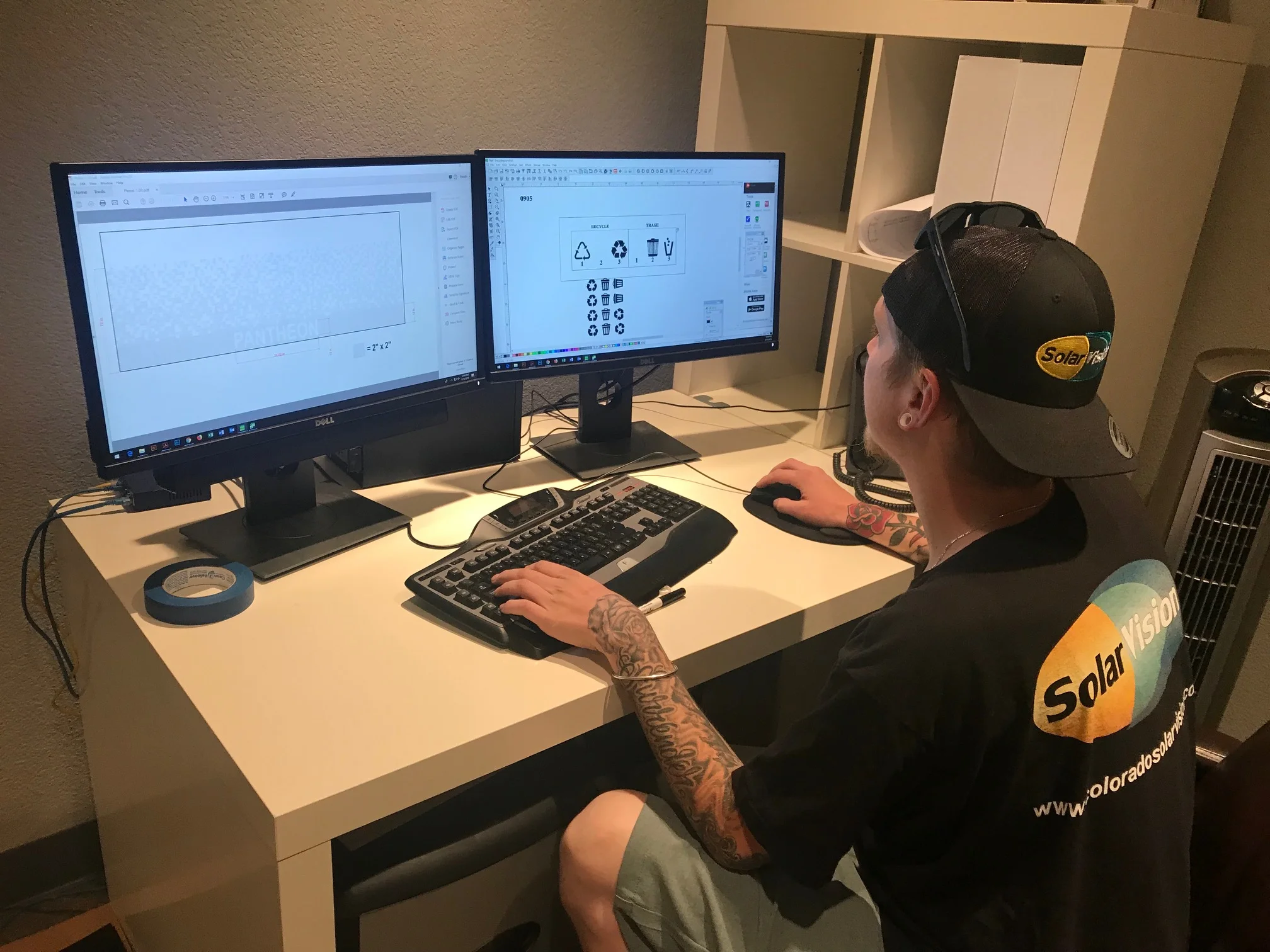 Alex working on Graphics