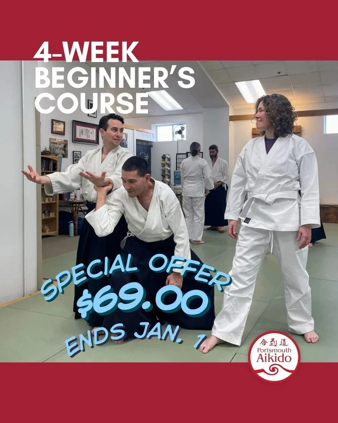 Adult aikido beginners course. No experience needed. Safe, cooperative practice. Link in Bio. #aikido #selfdevelopment #martialarts #selfdefense #fun