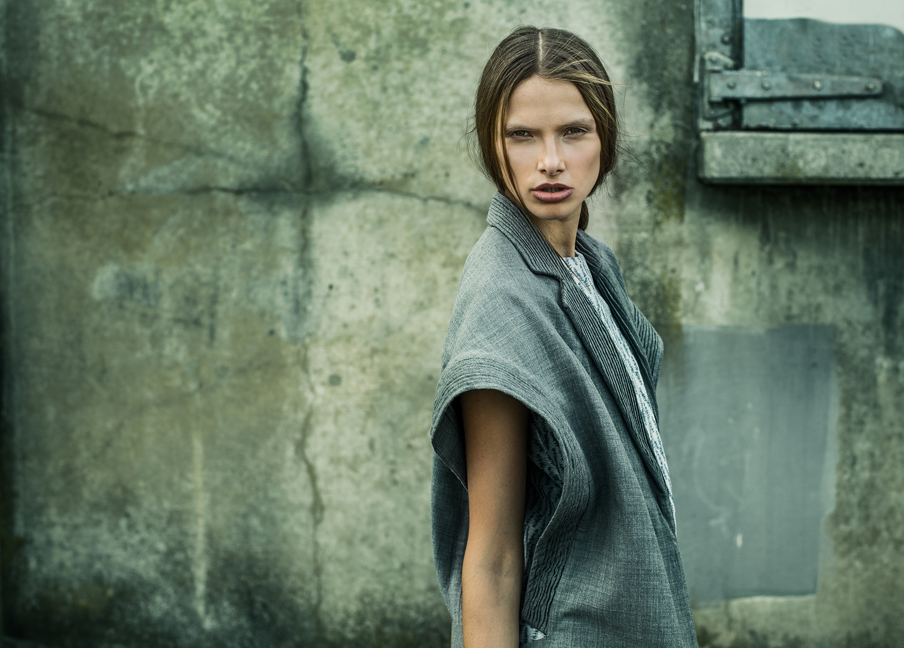 Vest by Gwen Shih-Yao Lai, MFA Fashion Design. Tunic by Jason Tam, MFA Fashion Design. 