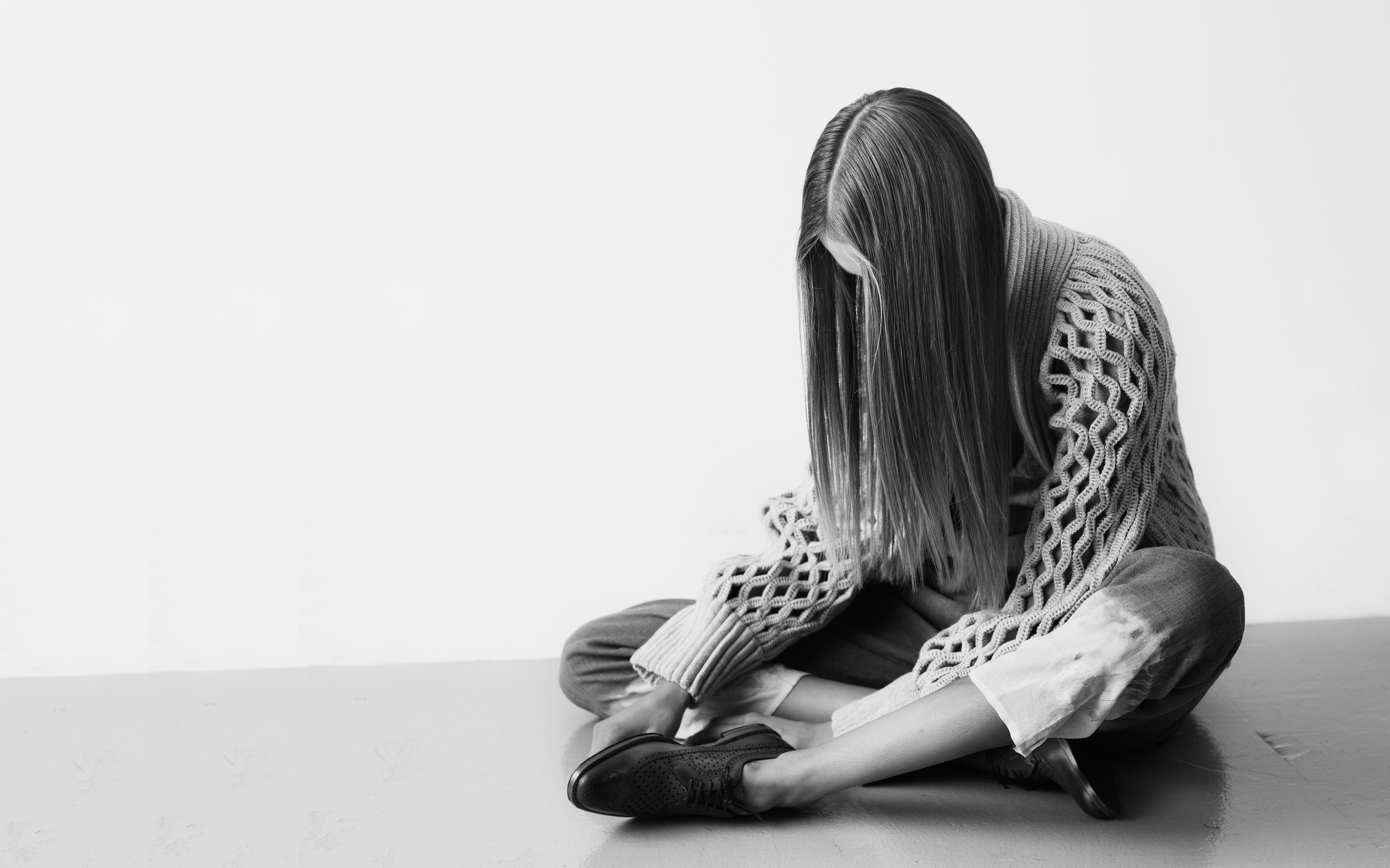 Cardigan by Emma Mengchen Yang, BFA Fashion Design. Pants by Gwen Shia-Yao