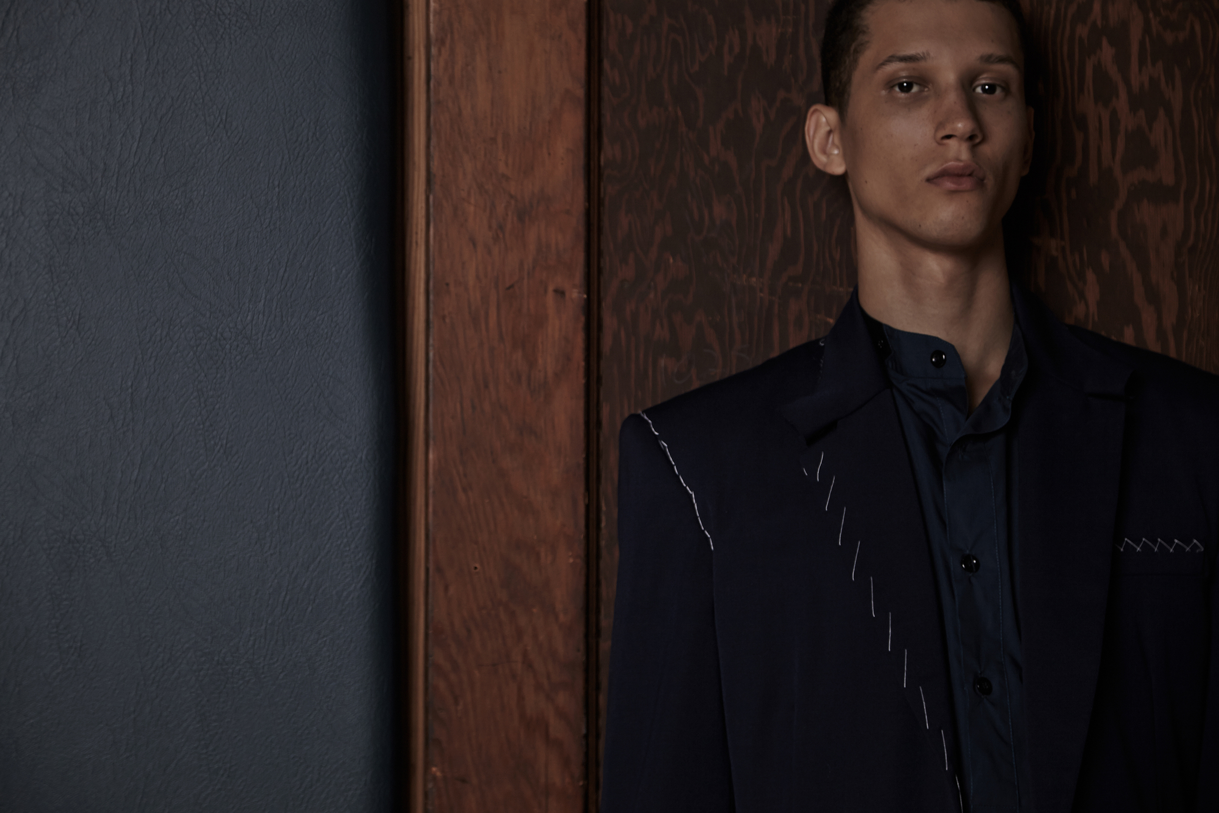 Tailored Jacket sample by Cris Applegate. Shirt by Antonio Lunas, Alumnus, 2012 BFA Menswear Design. 