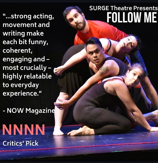 Don’t miss FOLLOW ME, one of @nowtoronto Critics’ Pick!
Our next show is Tuesday July 10 @ 9:45PM @beyondwallstpm
Get your tickets through the link in the bio!
#theaTO #thesix #toronto #theatre #reviews #criticism #CDNcult #The6 #the6ix #performance #devisedtheatre #devised #physicaltheatre #fringeTO #PSpatio #stage