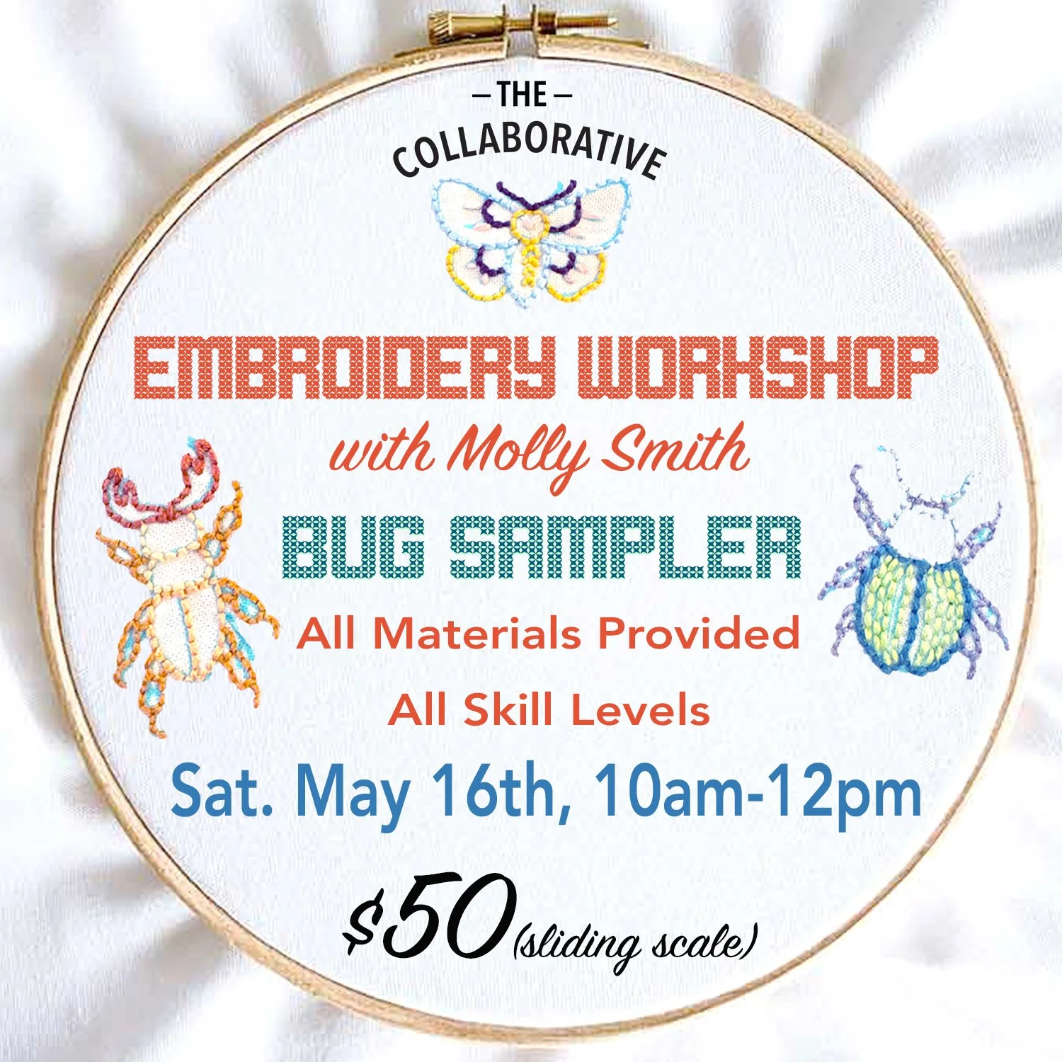 Embroidery Workshop - Bug Sampler