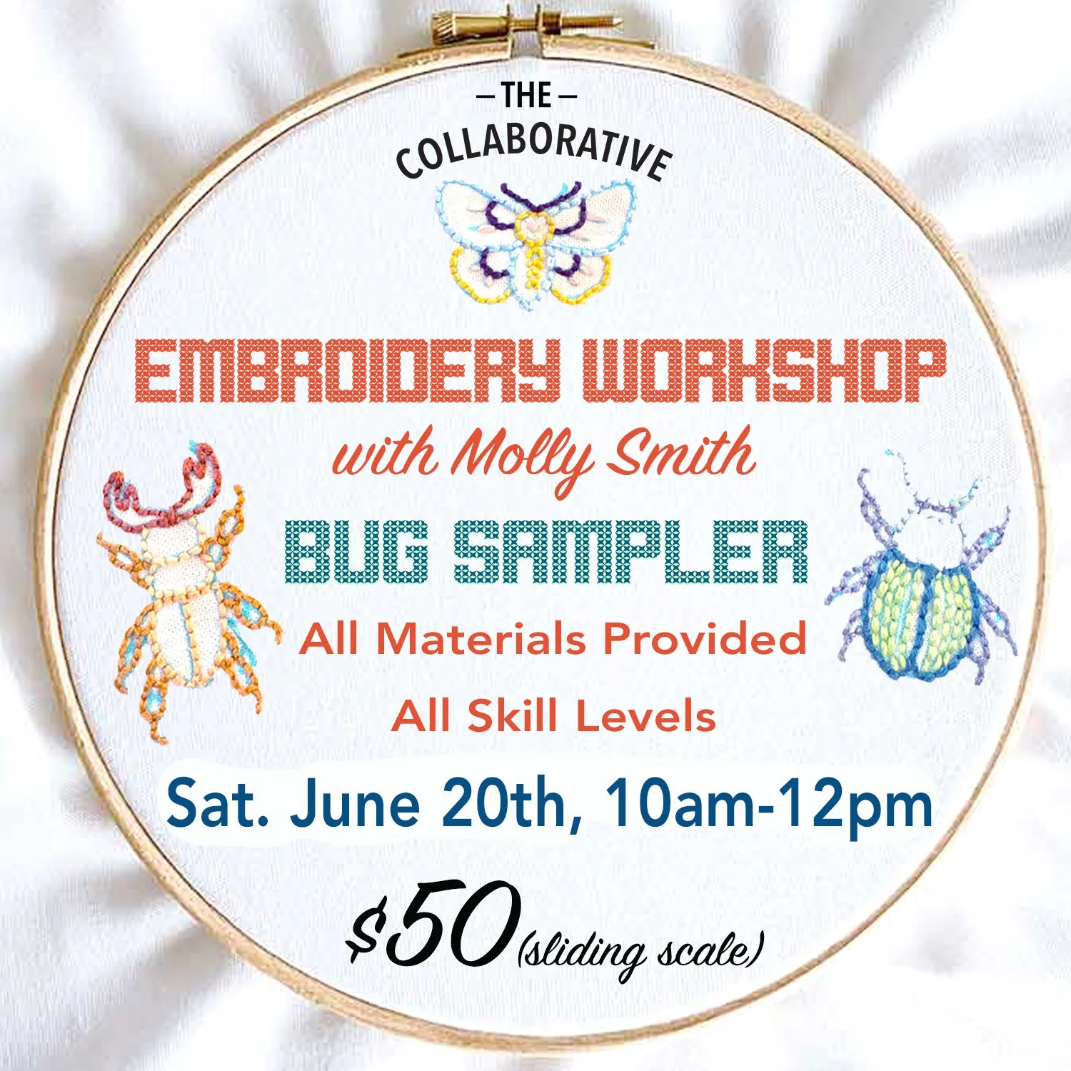 Embroidery Workshop - Bug Sampler