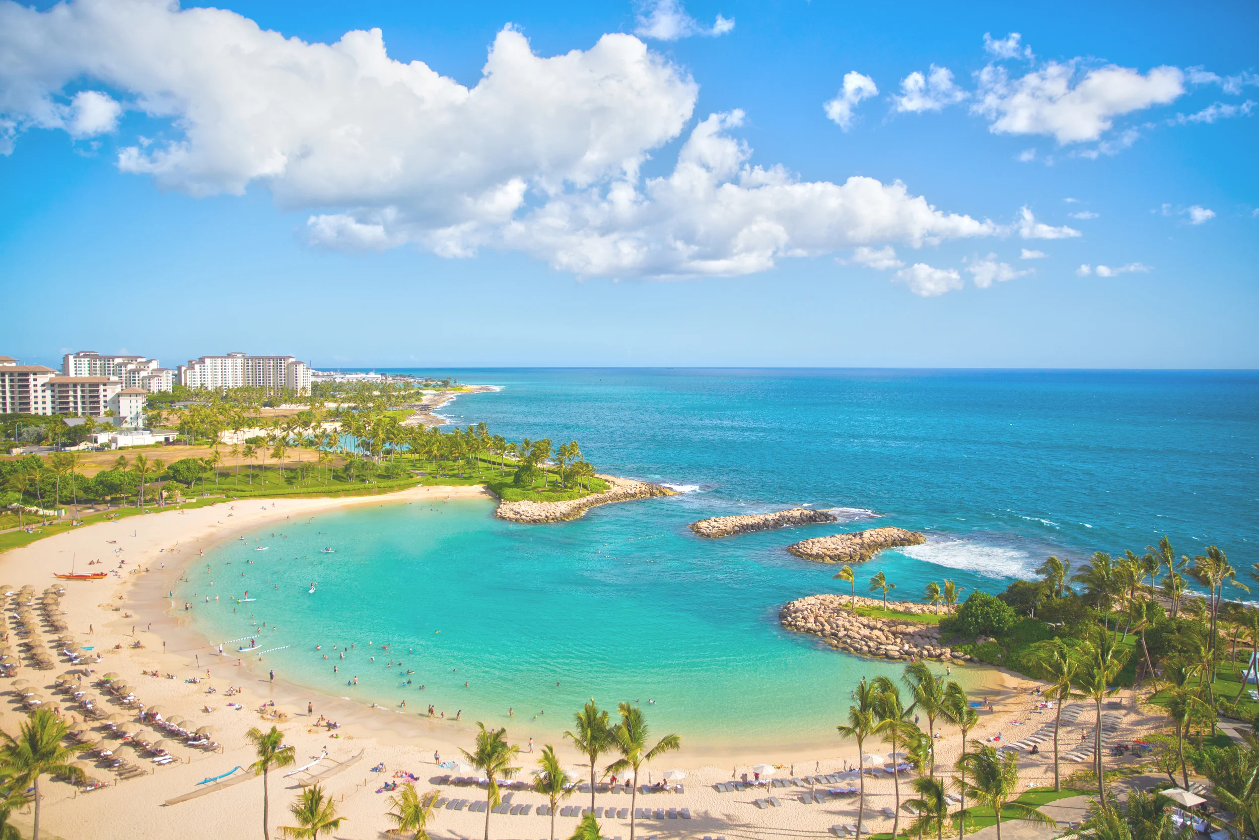 A beautiful view from a bride's room on the day of her wedding. Location: Four Seasons Resort Oahu at Ko Olina New Featured Weddings: biancaphotographyhawaii