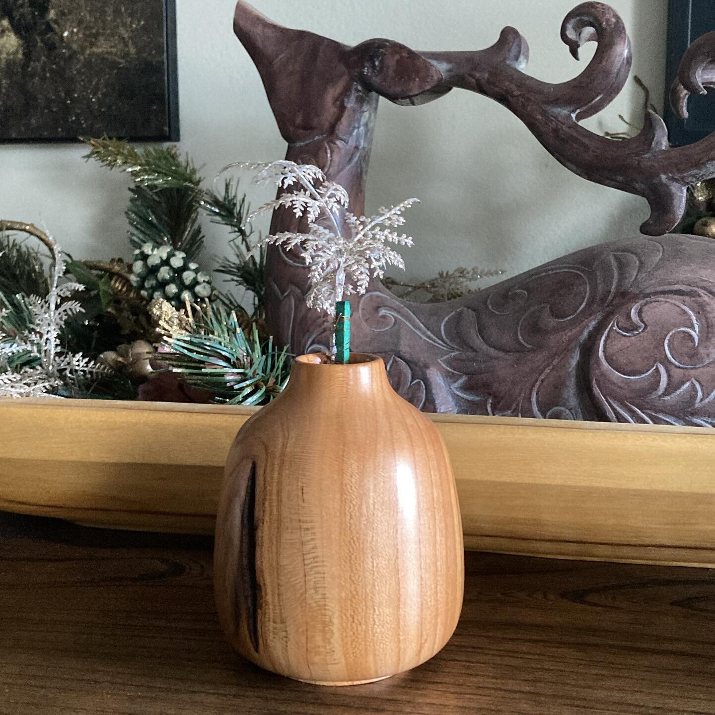 A little Stick Vase in what I think is Apricot wood. 

#wispwoods #merrychristmas #happywife