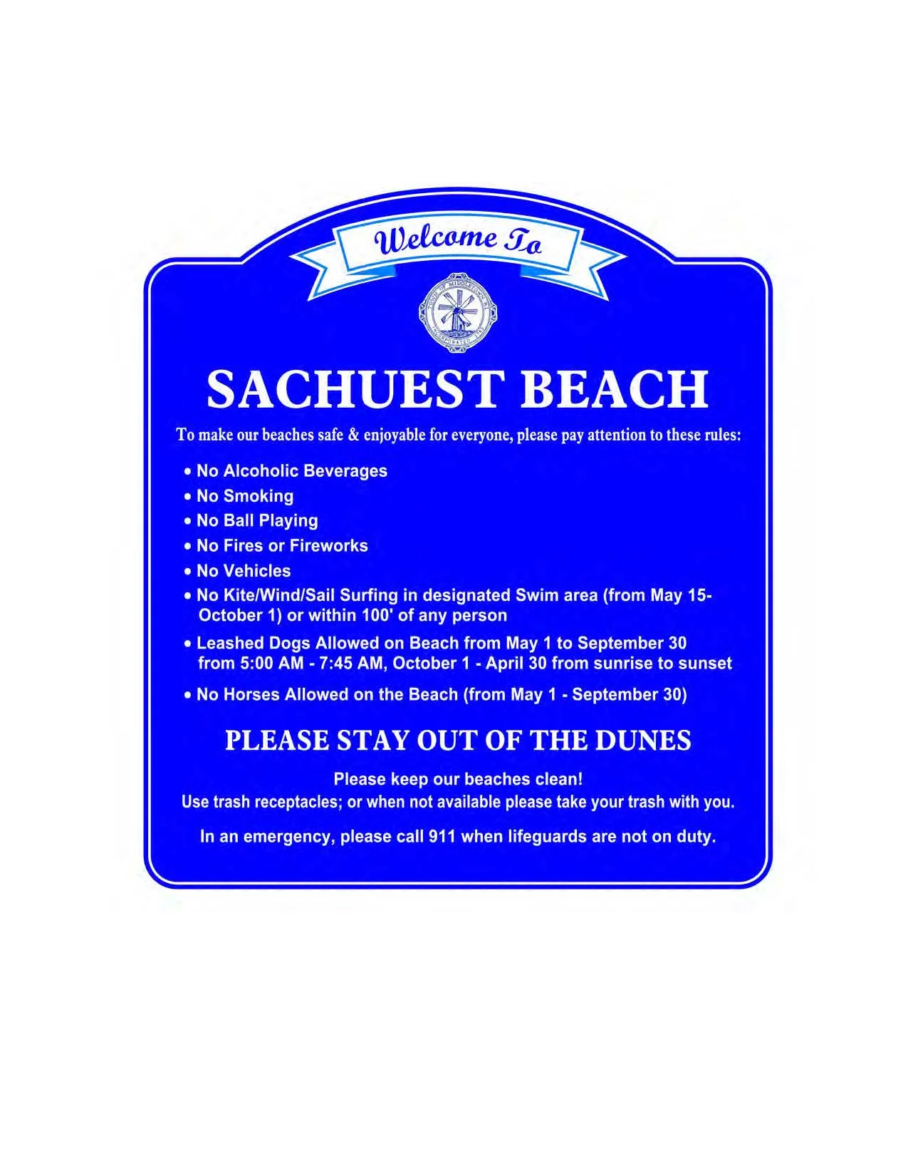 Custom Sign - Sachuest Beach