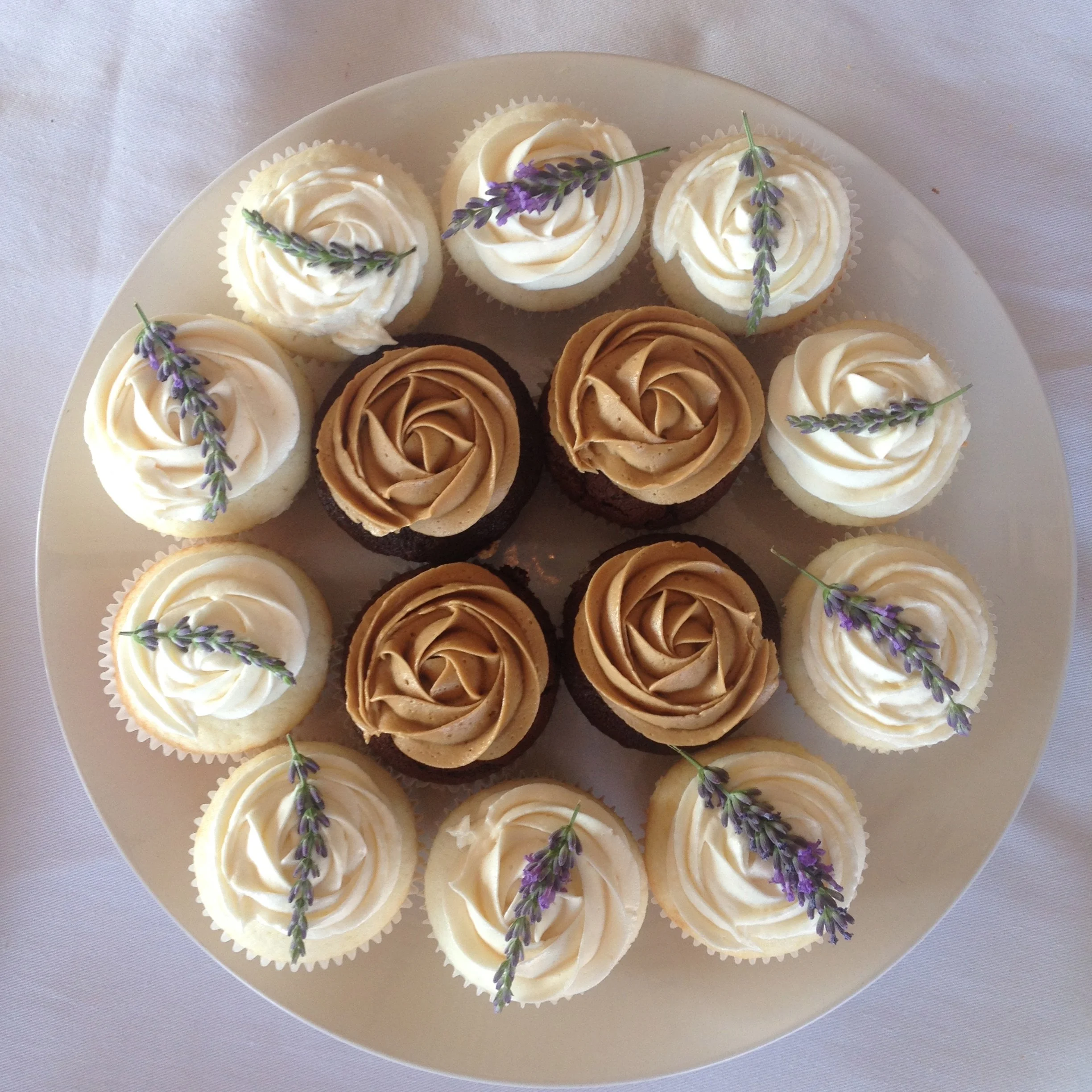   Vanilla Cupcakes with Vanilla Frosting +    Matilda Cupcakes with Mocha Frosting  