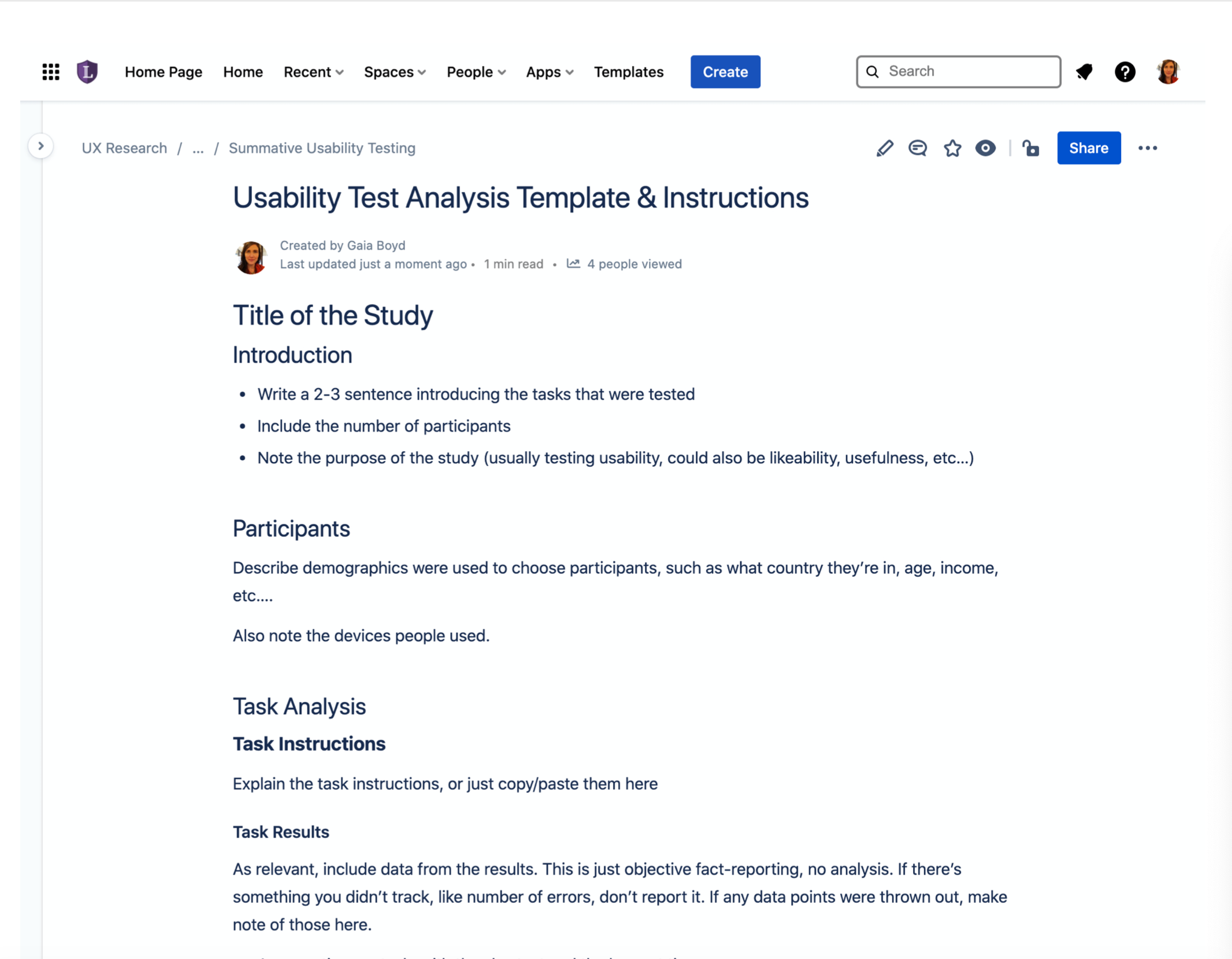 Usability Test Report Template