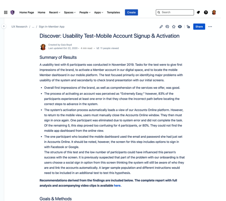 Sign In Usability Test