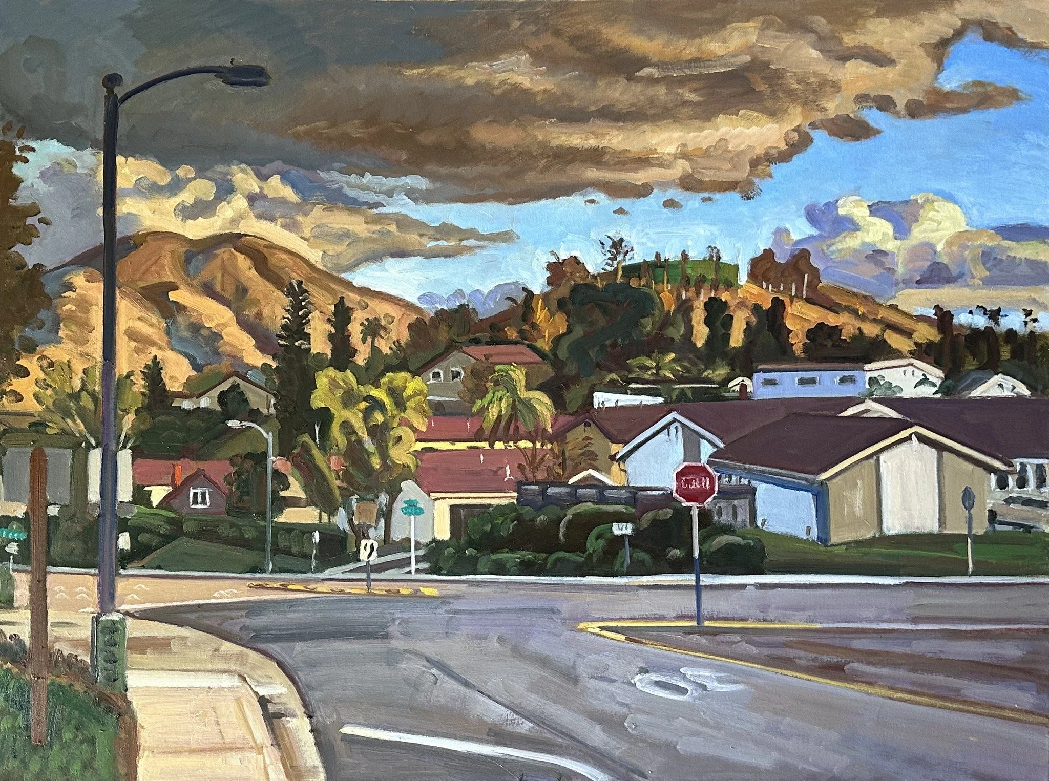Storm Clouds over Highlands Ave. 30 by 40" 2025