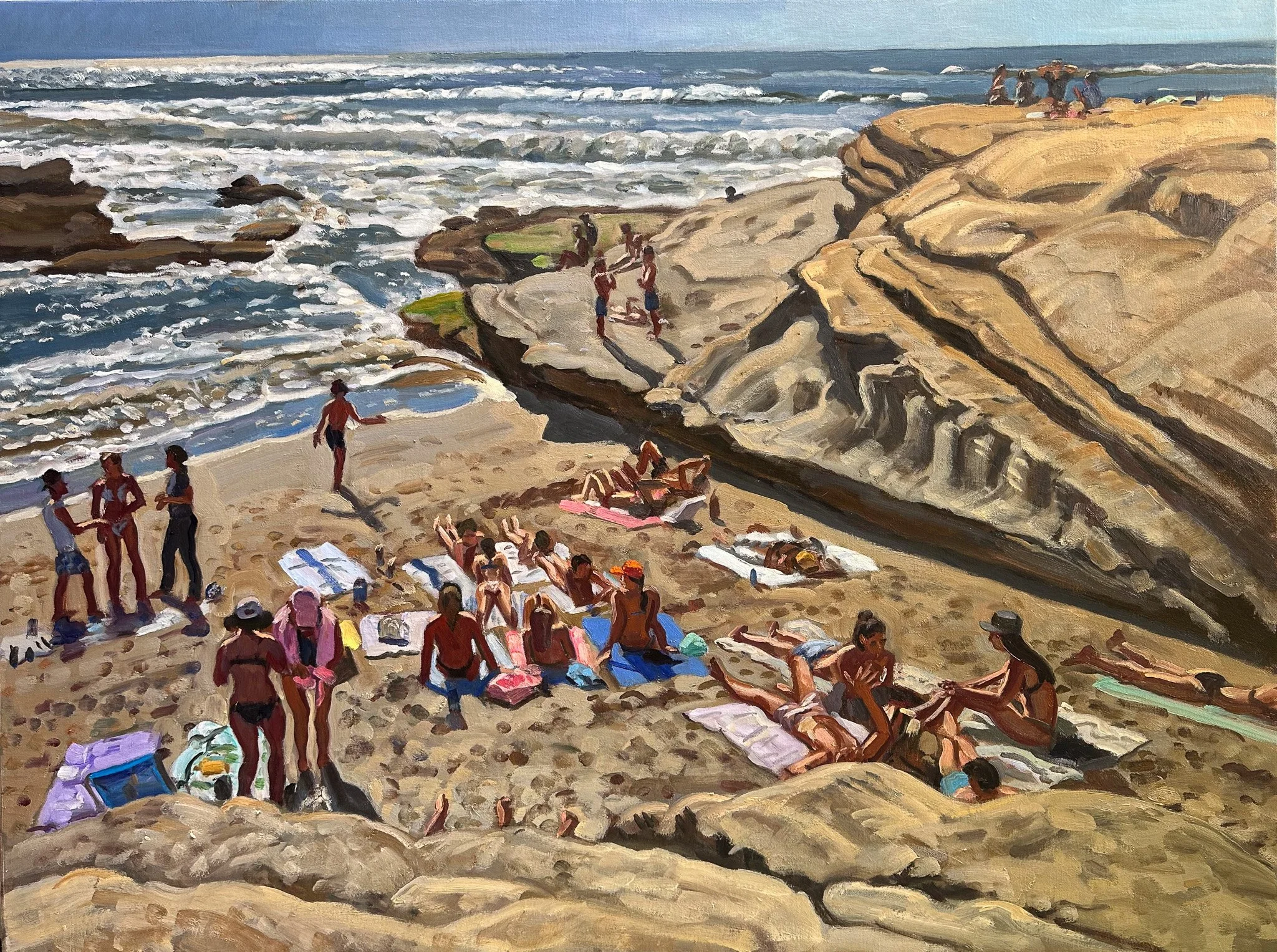Bathers at Santa Cruz Covw 30 by 40” 2025