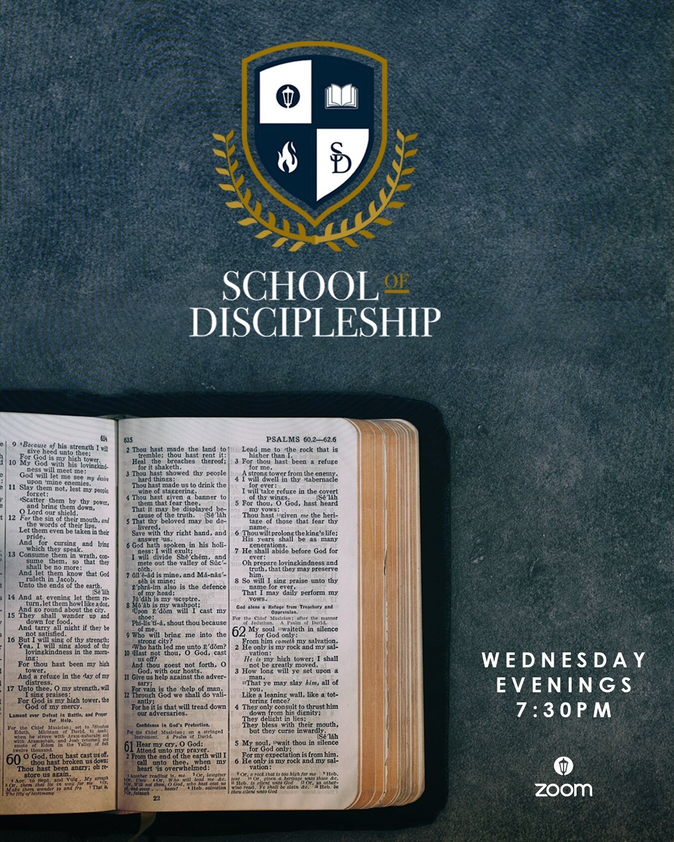 Join us tonight at 7:30pm for our School of Discipleship Class! Log on via ZOOM and get ready to learn! 

See you all tonight!
.
SCHOOL OF DISCIPLESHIP CLASS
WEDNESDAY EVENINGS 
7:30PM

REGISTRATION IS REQUIRED TO JOIN
.
www.citylightonline.org
.
#Sc