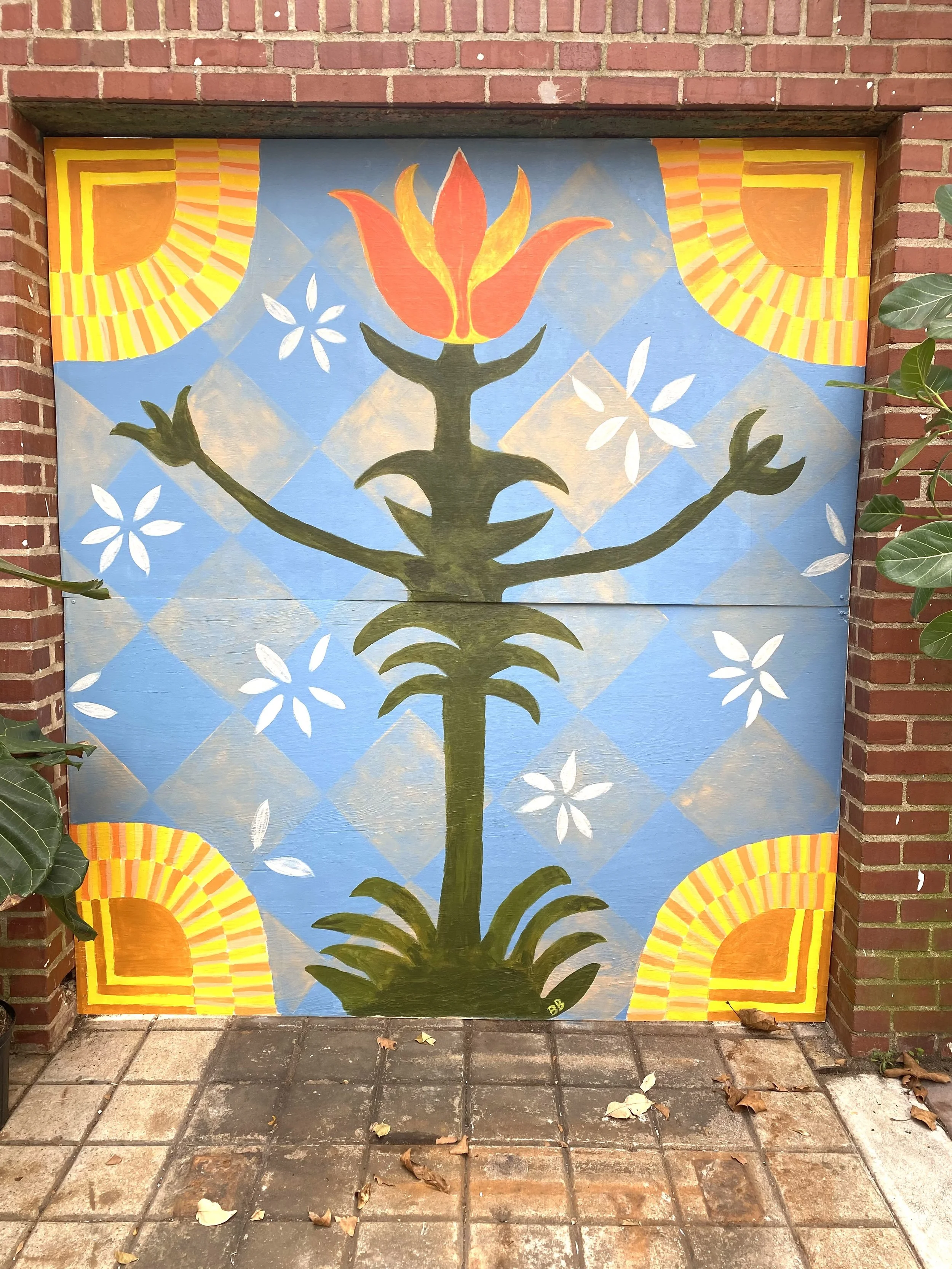 Tulip Mural @Pomelo, acrylic on wood, 2022