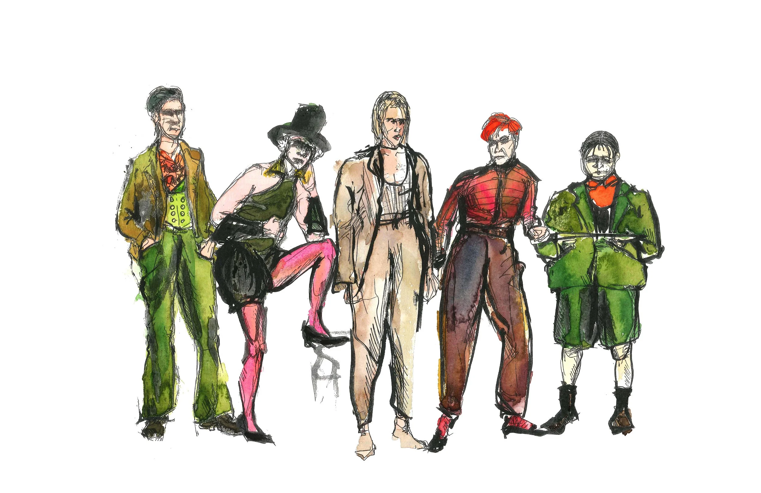 Baal at the Night Cloud From left to right: Pianist, Chanteuse, Baal, Mjurk, & Lupu