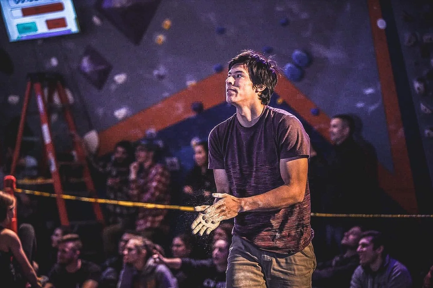 Climber at a BFL night competition