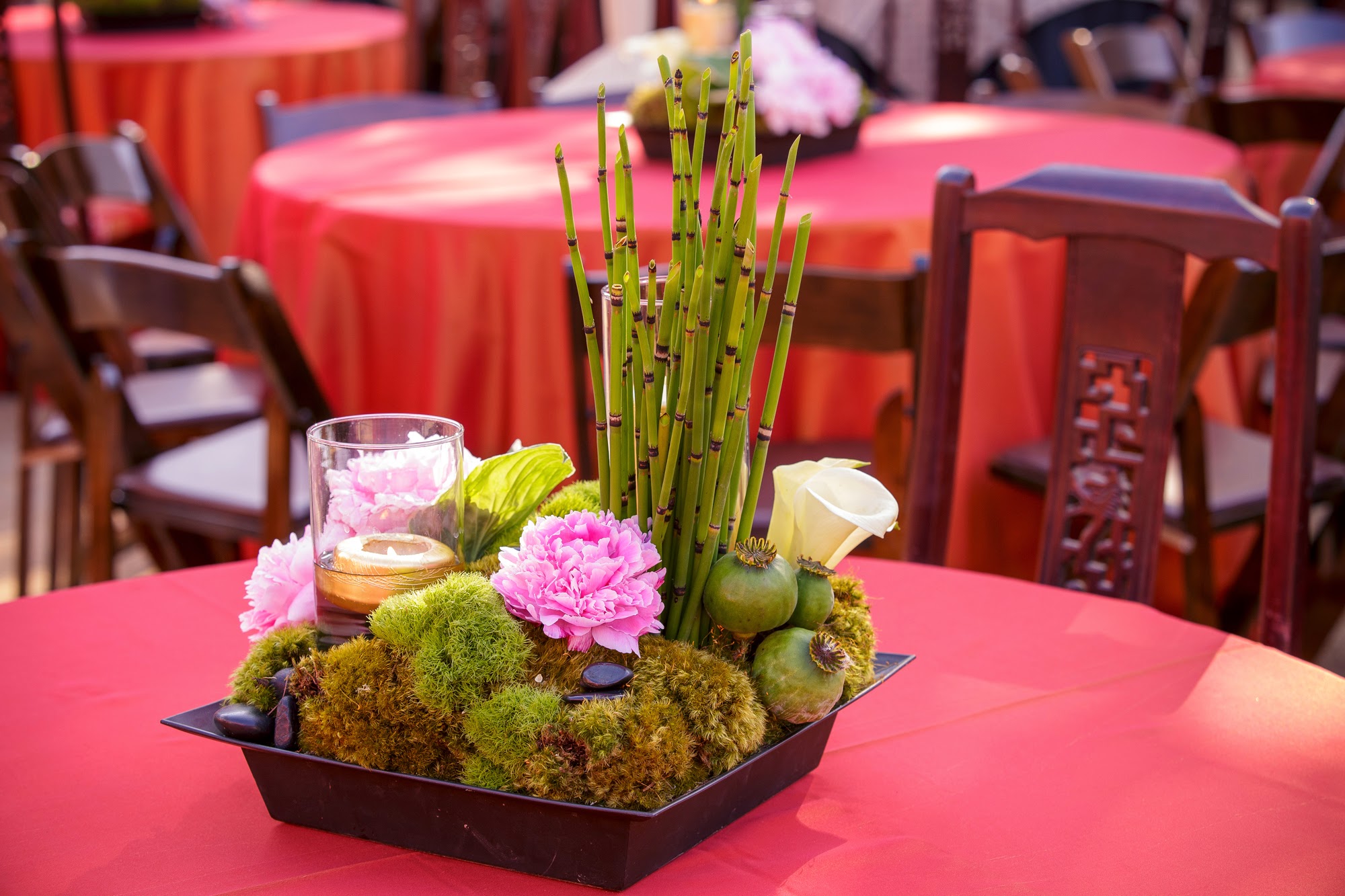 felicievents.com | Corporate Event planner | Asian Theme Dinner | Fundraiser | Non-Profit | Asian Floral Decor | Bamboo