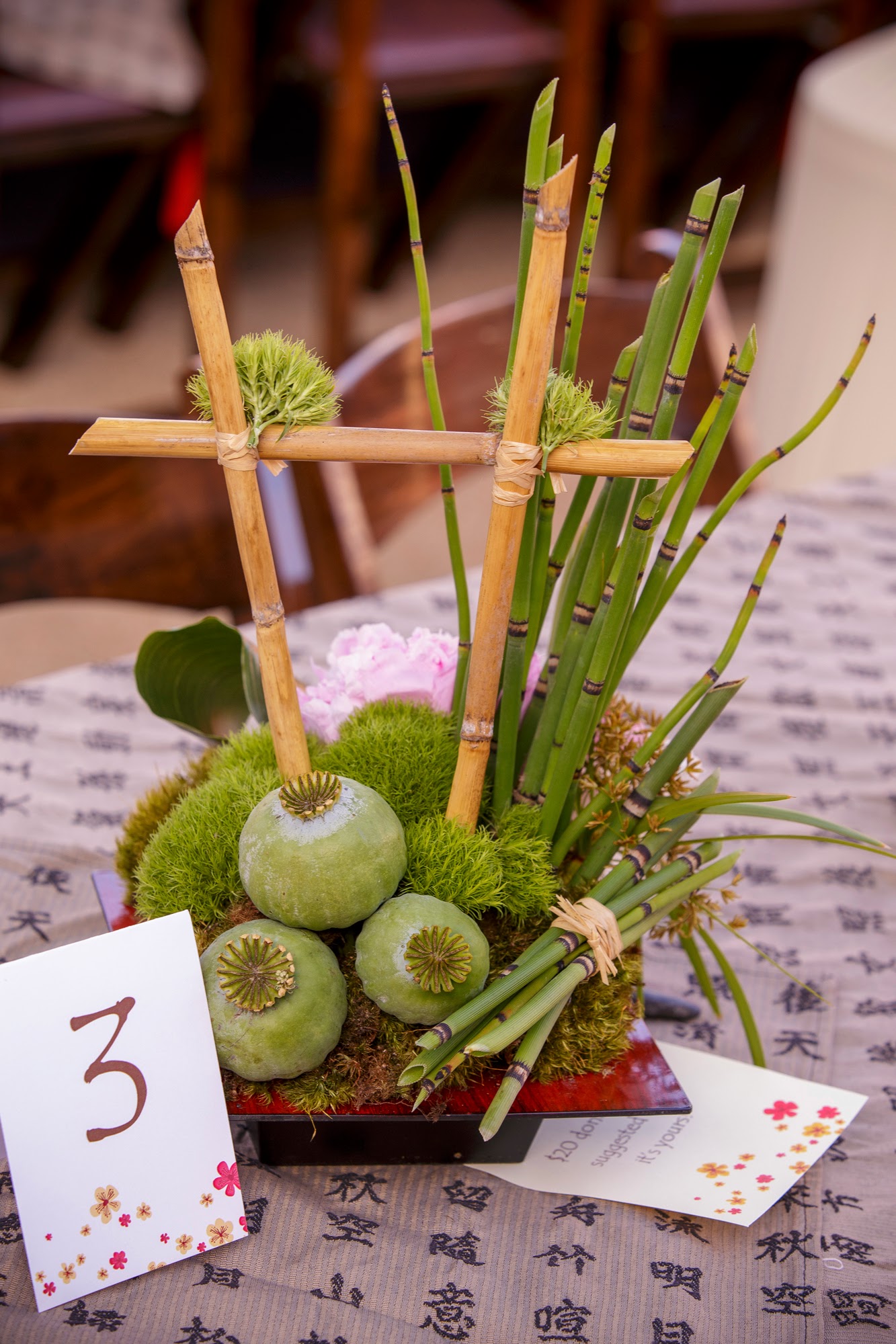 felicievents.com | Corporate Event planner | Asian Theme Dinner | Fundraiser | Non-Profit | Asian Centerpiece Inspo