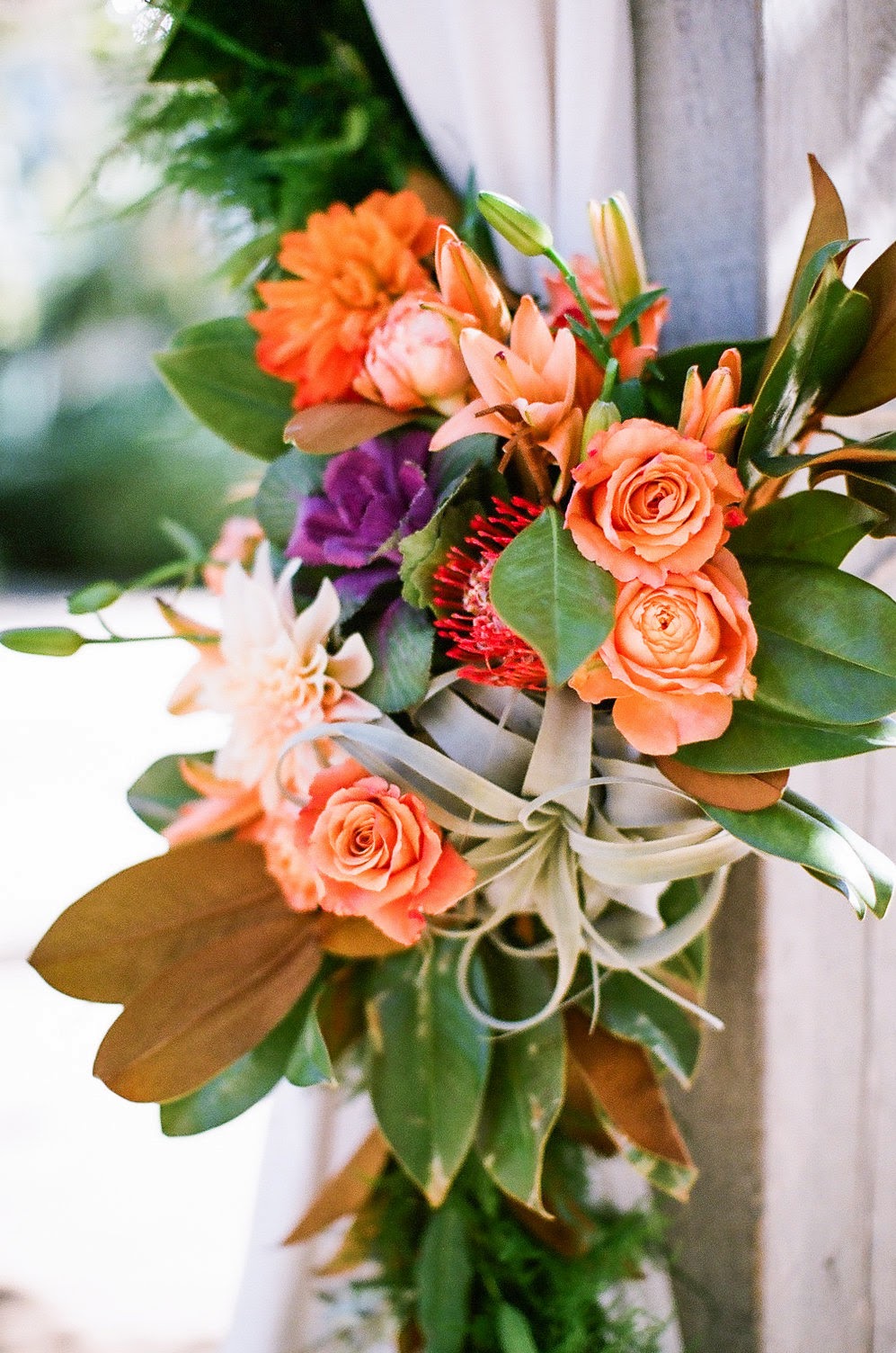 www.felicievents.com | Felici Events | Historical Museum Wedding | Eclectic Orange Wedding | Ceremony Altar Ideas