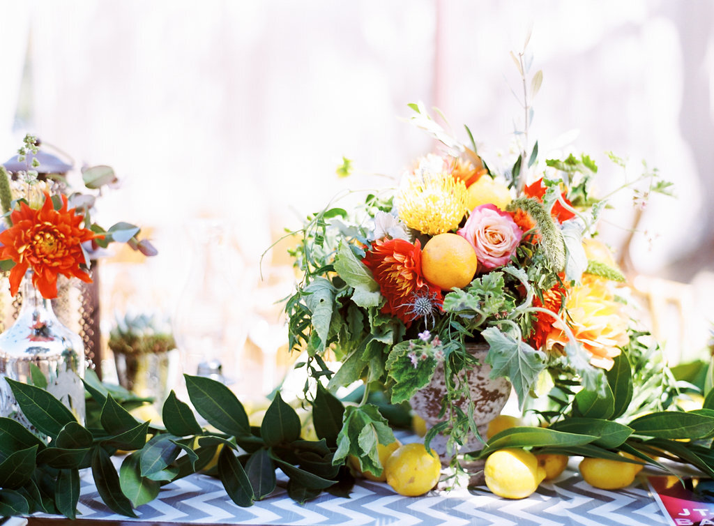 Two Grooms | Felici Events | Santa Barbara Wedding | Casa De la Guerra | Grey and Yellow | Floral Ideas