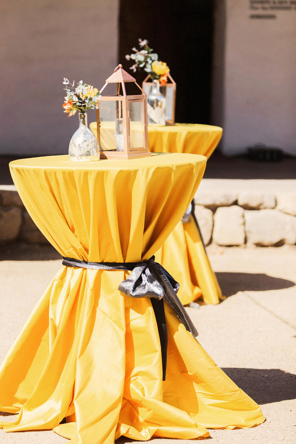Felici Events | Santa Barbara Wedding | Casa De la Guerra | Grey and Yellow | Table Decor Ideas | Floral | Wedding Decor Trends