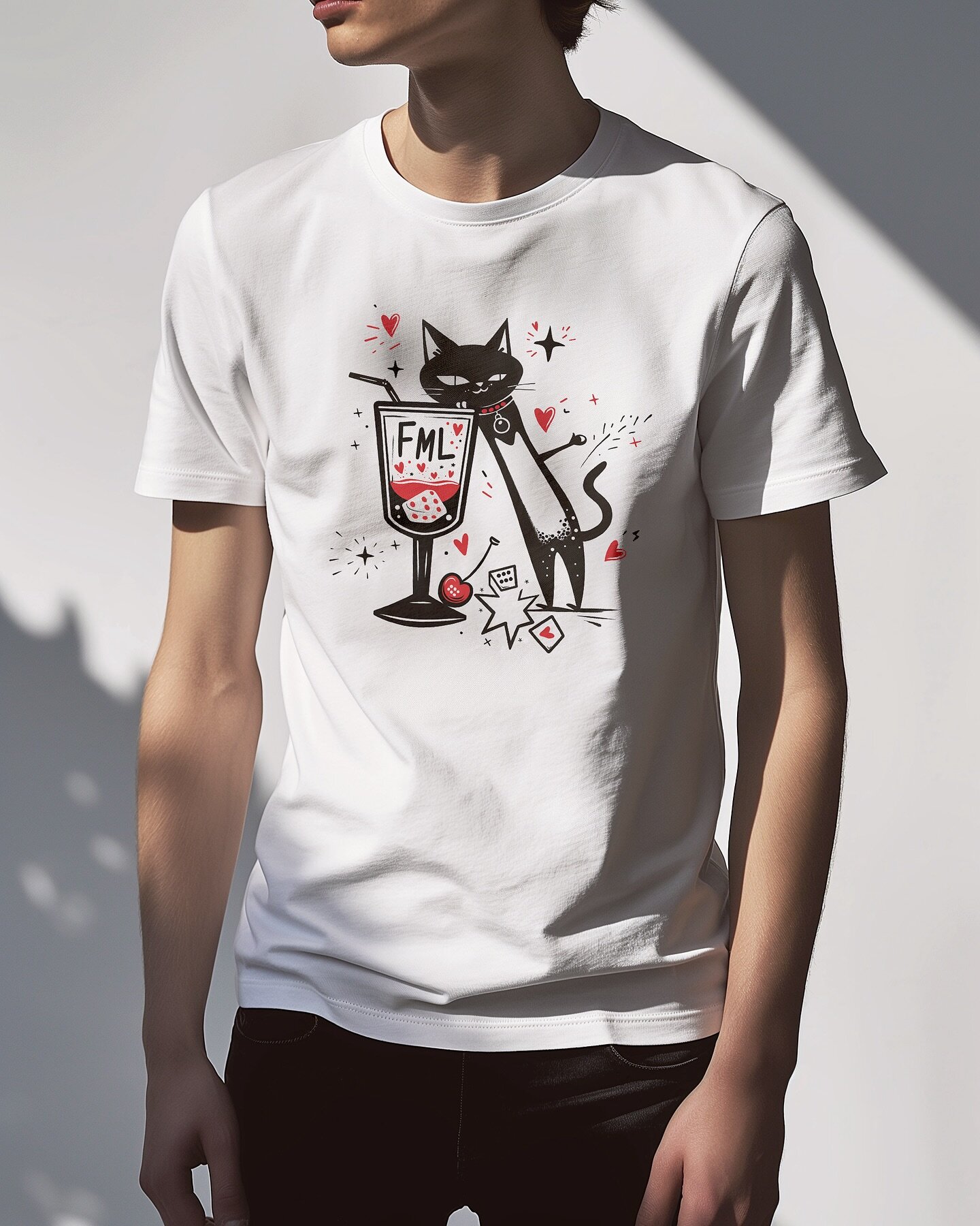 Raise a glass to Lucky&rsquo;s legendary &ldquo;FML&rdquo; moments! Our LIMITED EDITION 1st run tee celebrates Ford Media Lab&rsquo;s feline mascot and his taste for trouble (and expertly crafted cocktails).

This purrfectly comfy tee features a rela