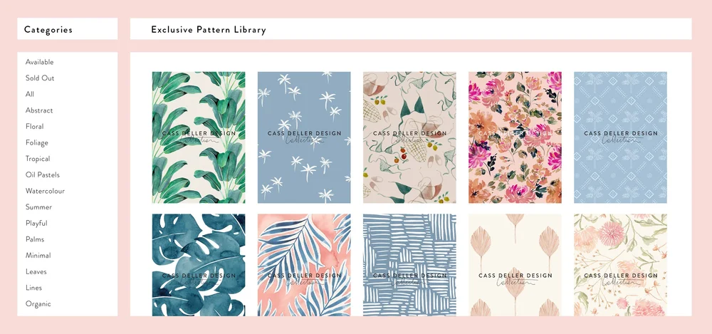 Pattern Library Page Legal tips for surface pattern designers — Cass Deller