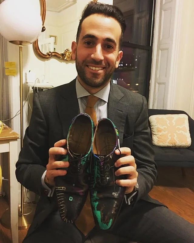 Newest happy customer!! #finewearableart #paintedshoes #customorders #customerappreciation #🙏❤️