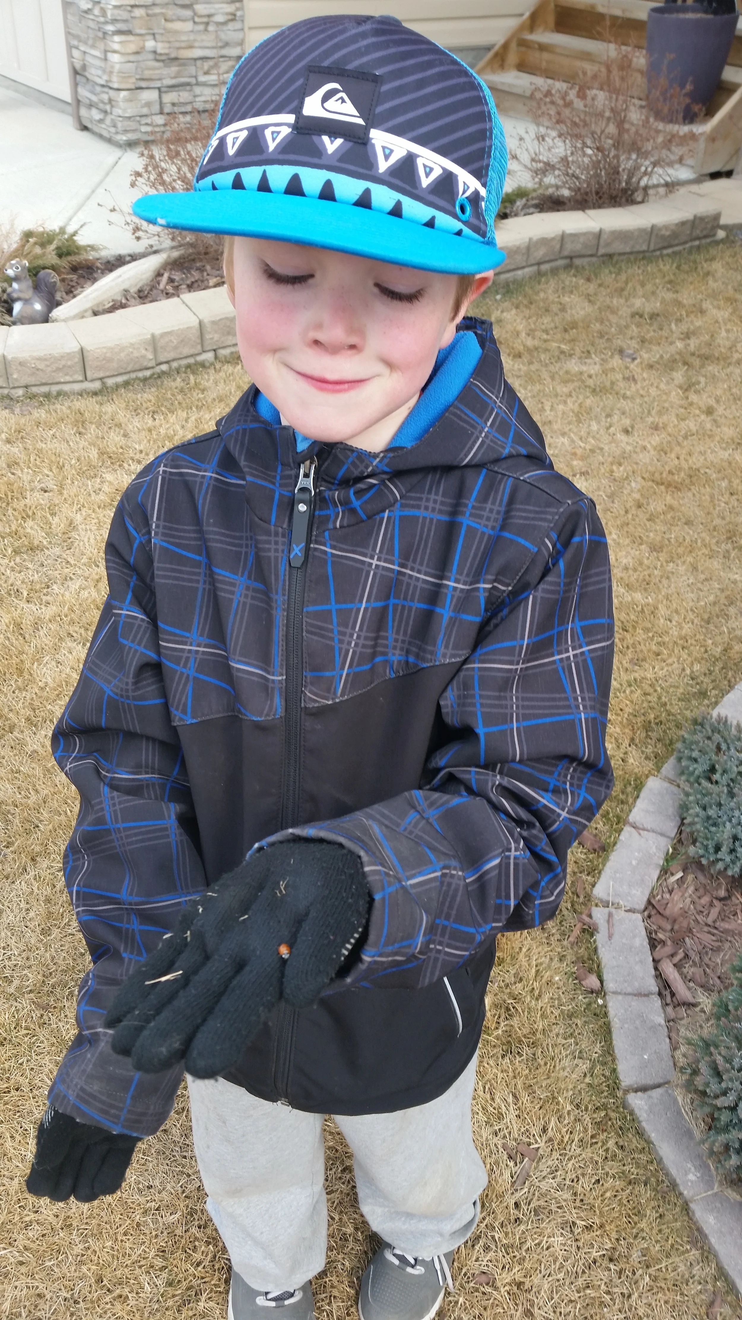 Carter with this ladybug