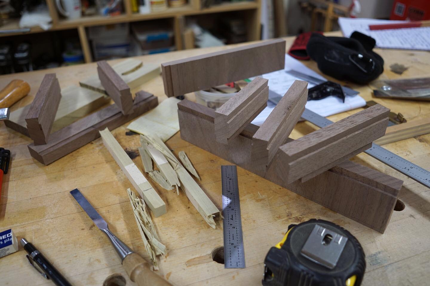 Sliding dovetail tests. Always hard to get perfect. Slide in without getting stuck when gluing it and tight enough so it&rsquo;s solidly holding the case sides square. Nice to think this piece will be around long after the landfill problem has been s