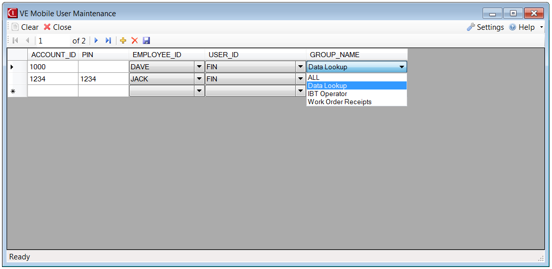 VE Mobile - Infor VISUAL ERP Barcode and Mobile - User Maintenance