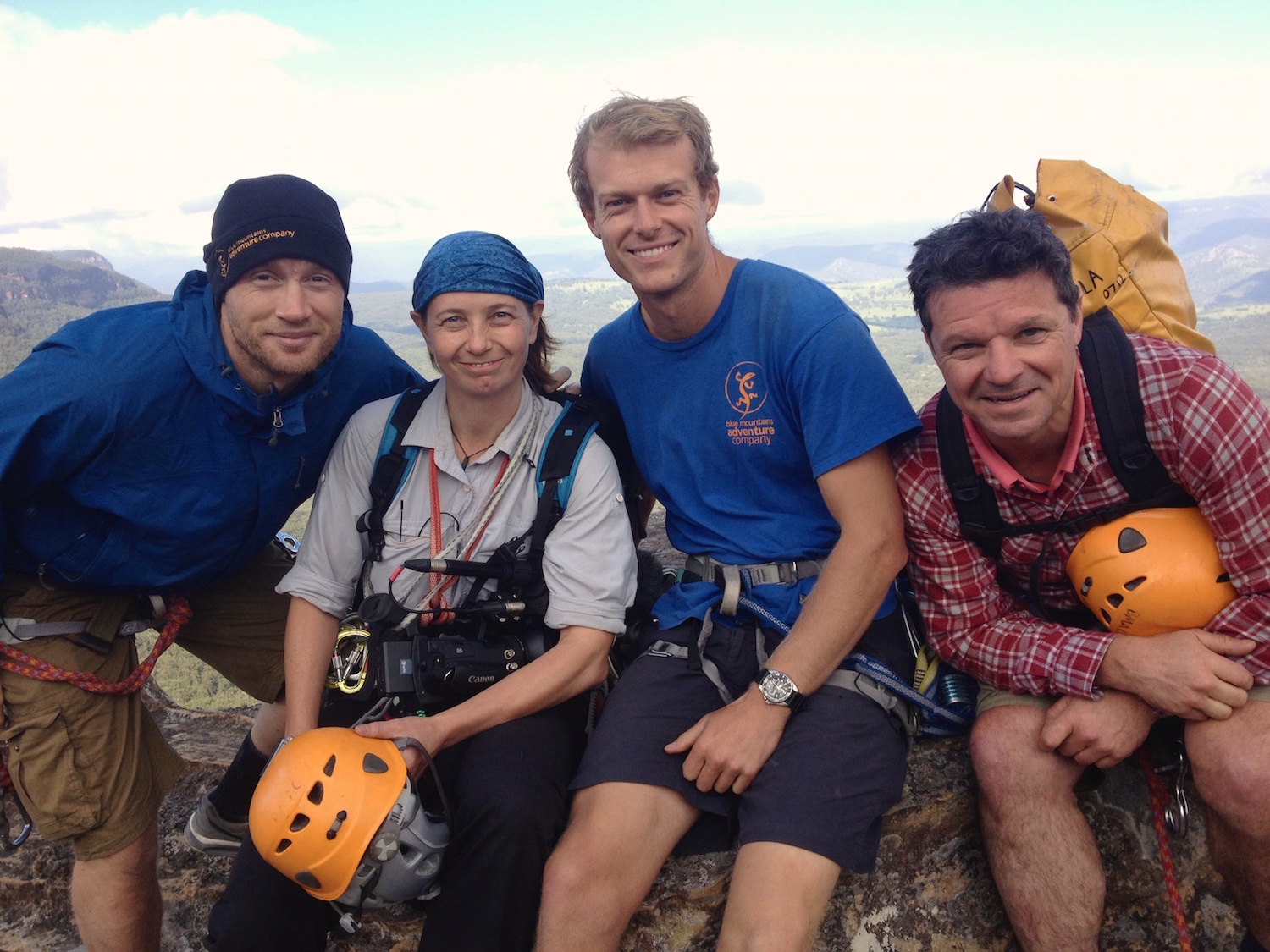  With Freddie Flintoff, Blue Mountains Adventure Company guide Marty Doolan, and Rob Penn. 