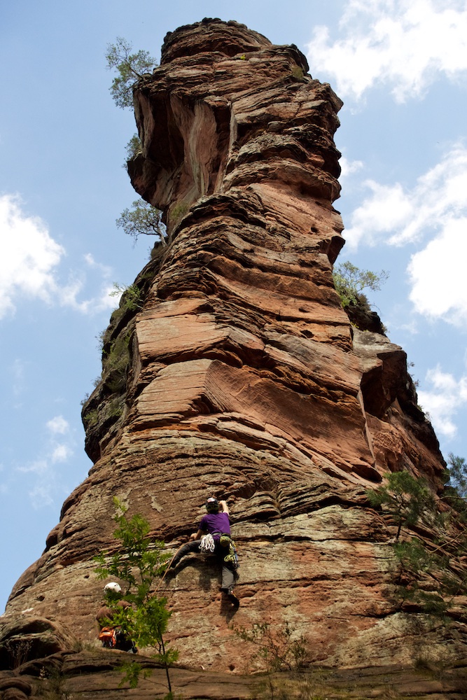 Tower climbing in Pfalz, Germany