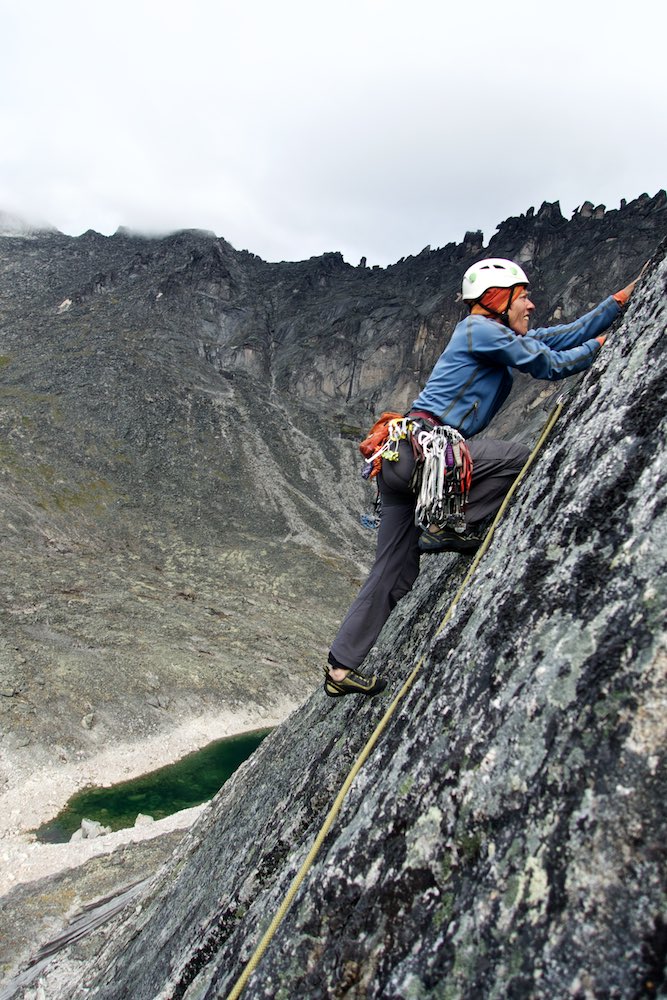 Gemma climbing 'The Propusk', named after the special permit we were meant to have.