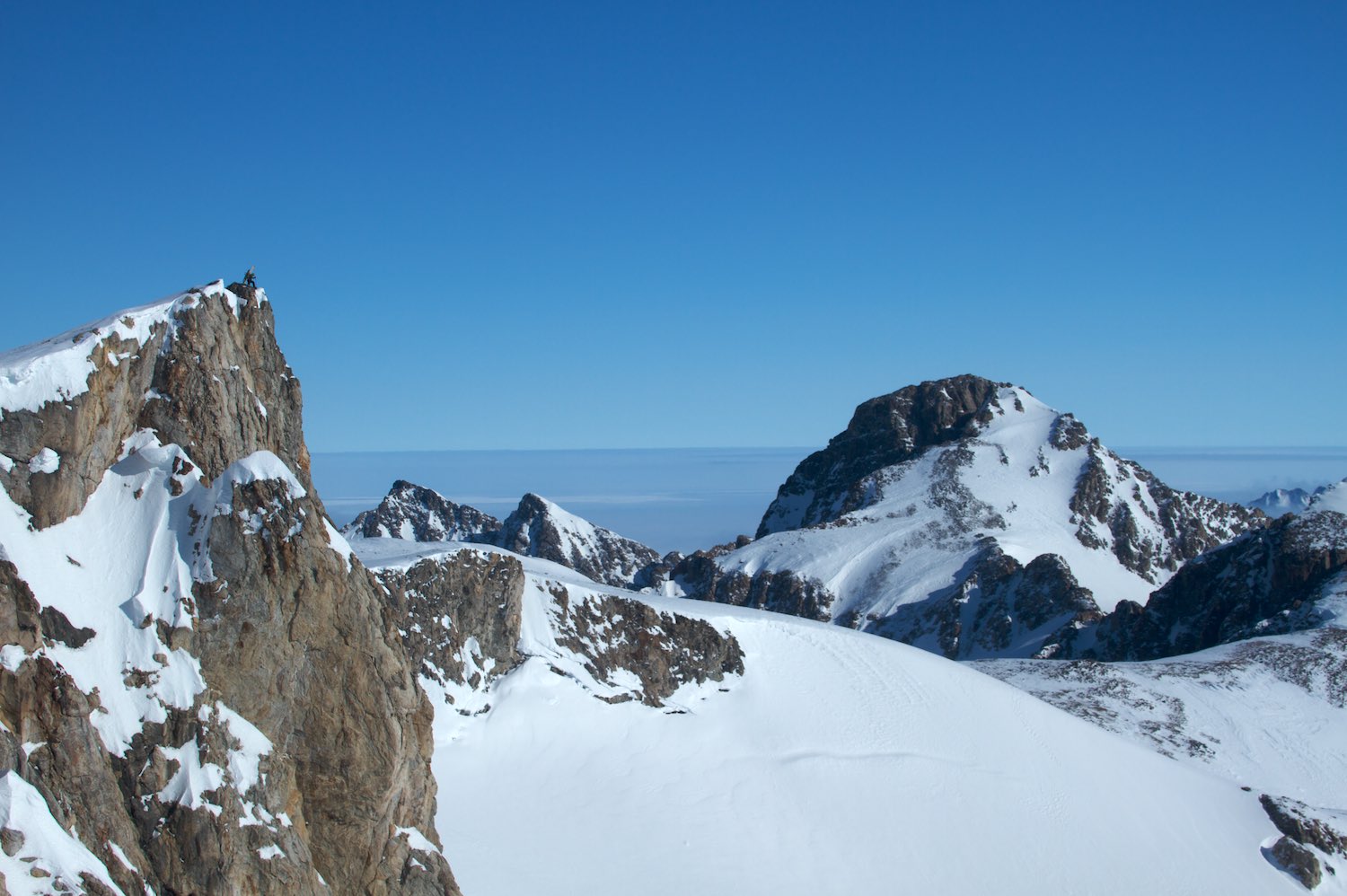 On Diamond Peak during a ski traverse of a few peaks