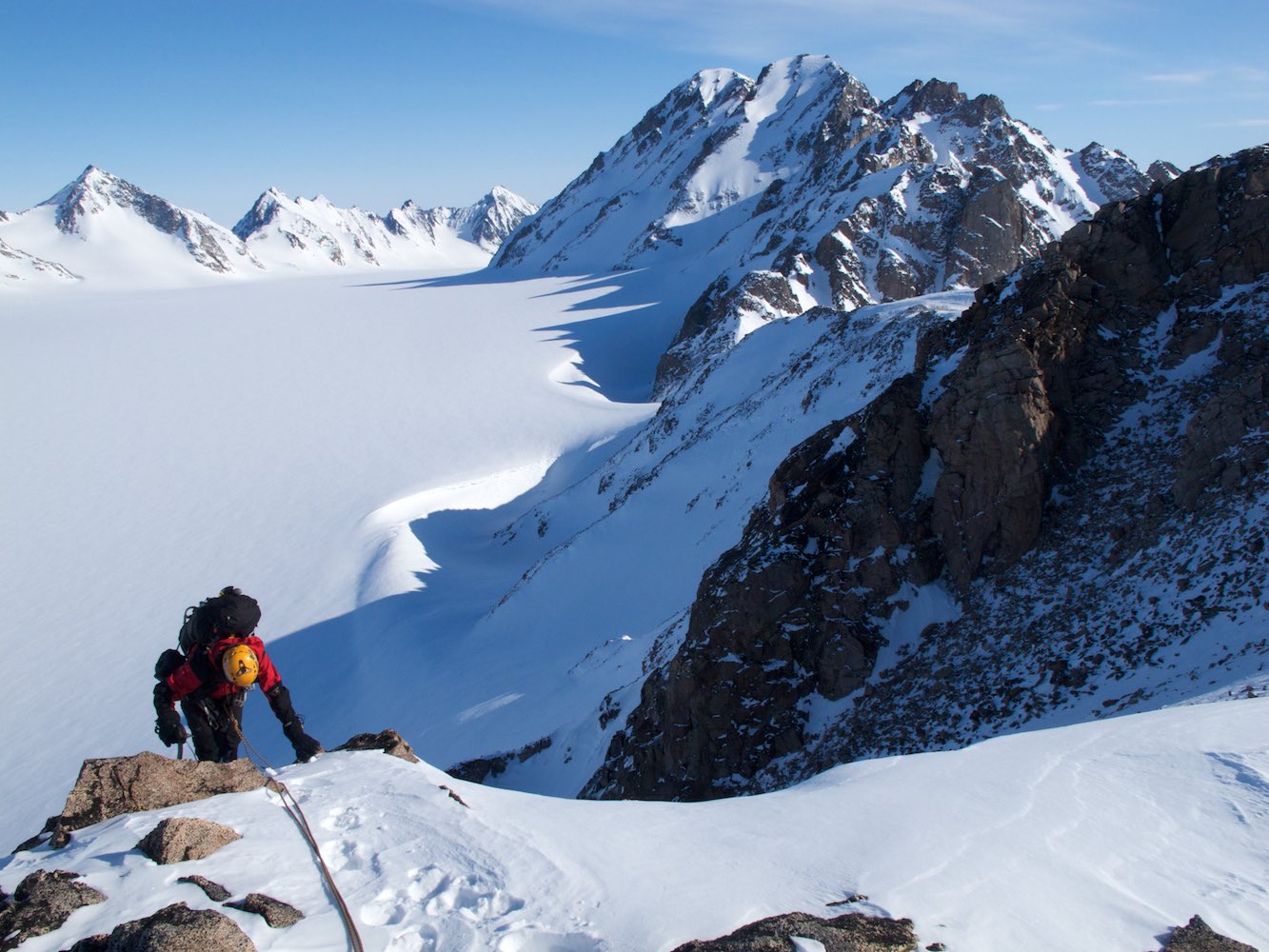  Emerging into the sun on top of Castle Peak 