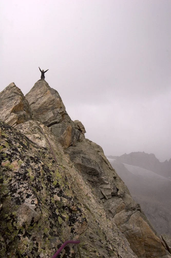 On the summit to make the first ascent of Nazomi Peak